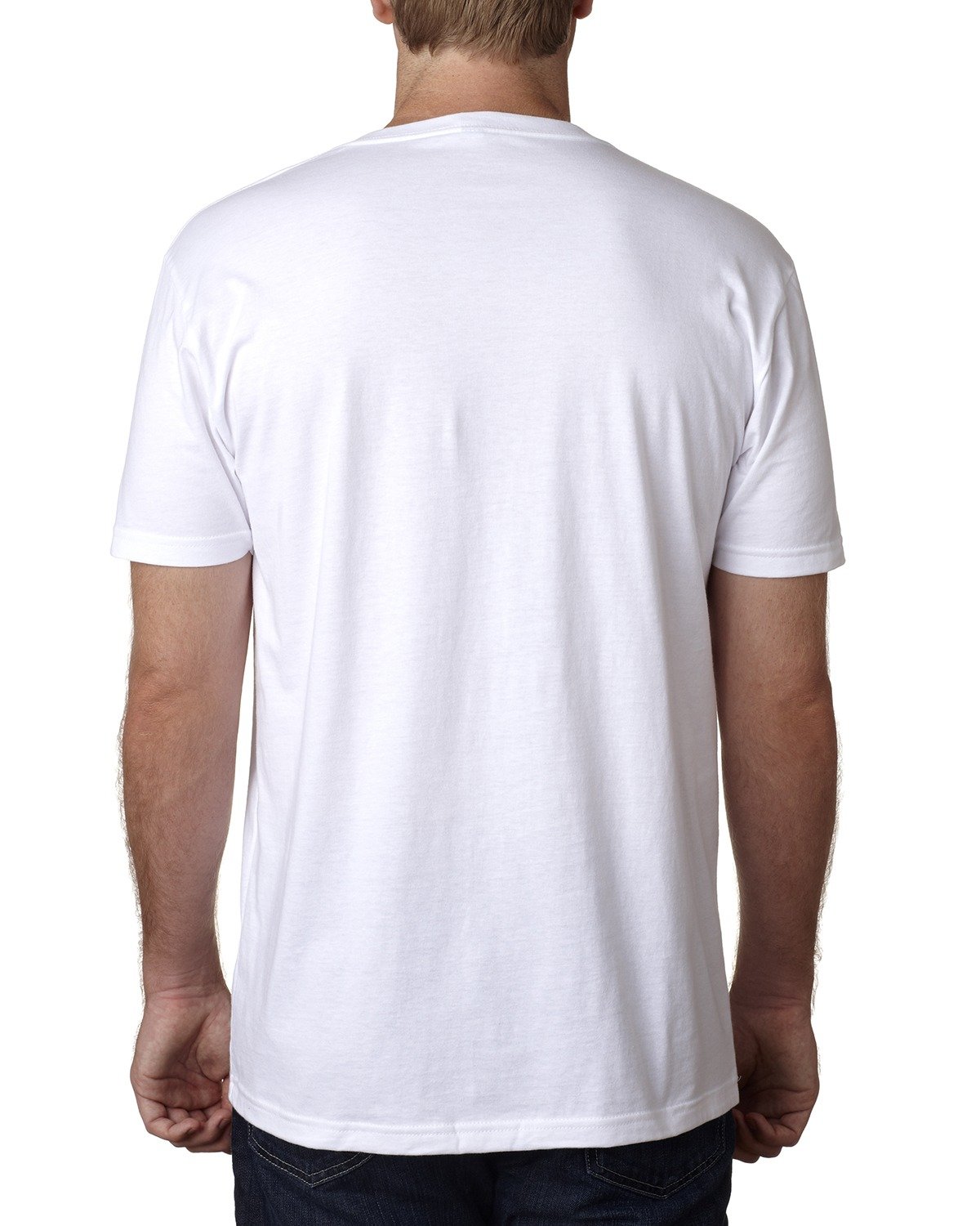 N3200 Next Level Mens Cotton V - Back Image