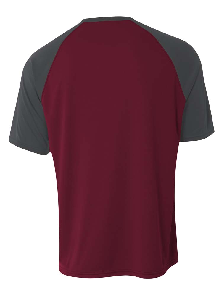 N3373 A4 Adult Polyester V-Neck Strike Jersey with Contrast Sleeve N3373 A4 Adult Polyester V-Neck Strike Jersey with Contrast Sleeve - Back Image