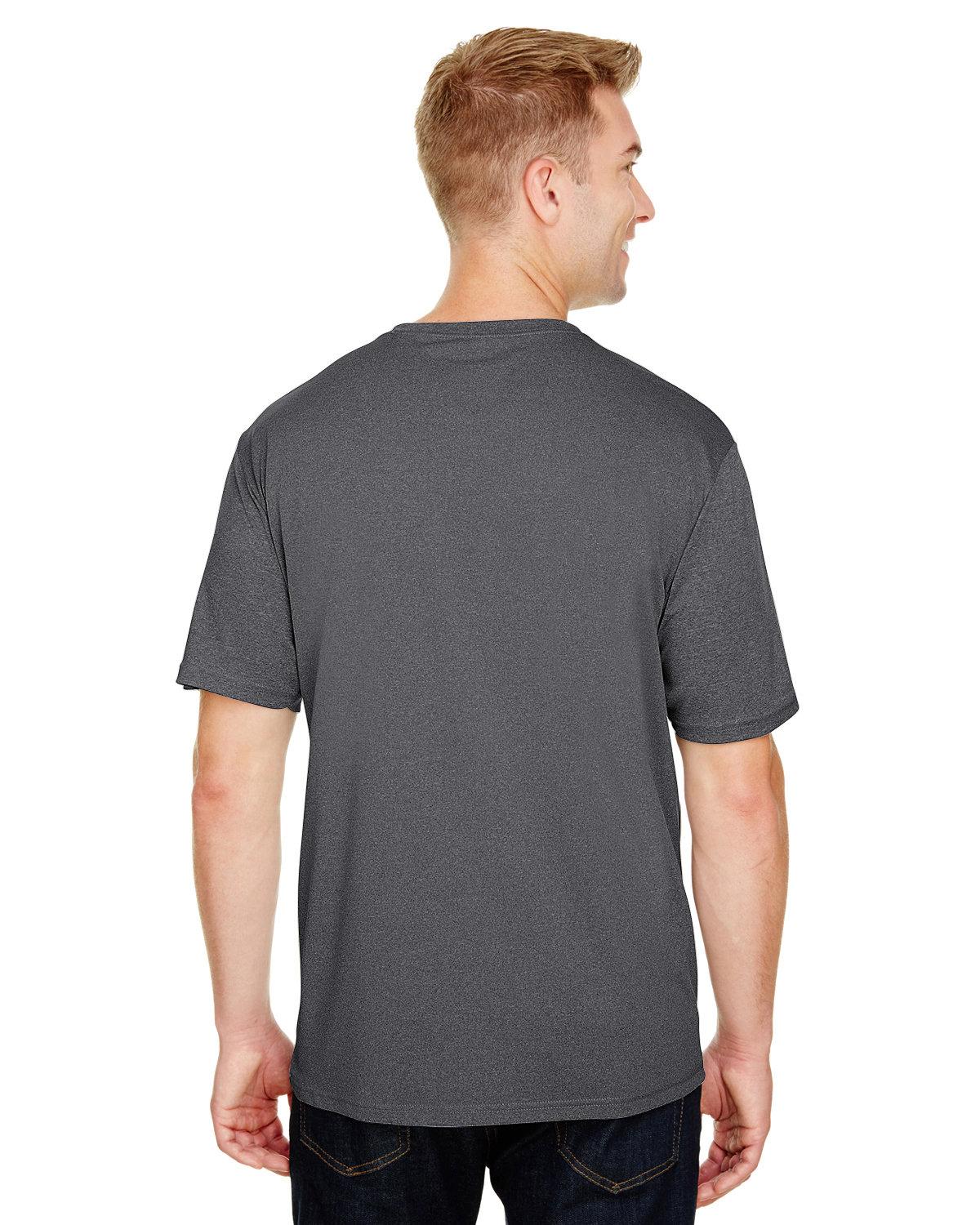 N3381 A4 Adult Topflight Heather Performance T-Shirt - Back Image