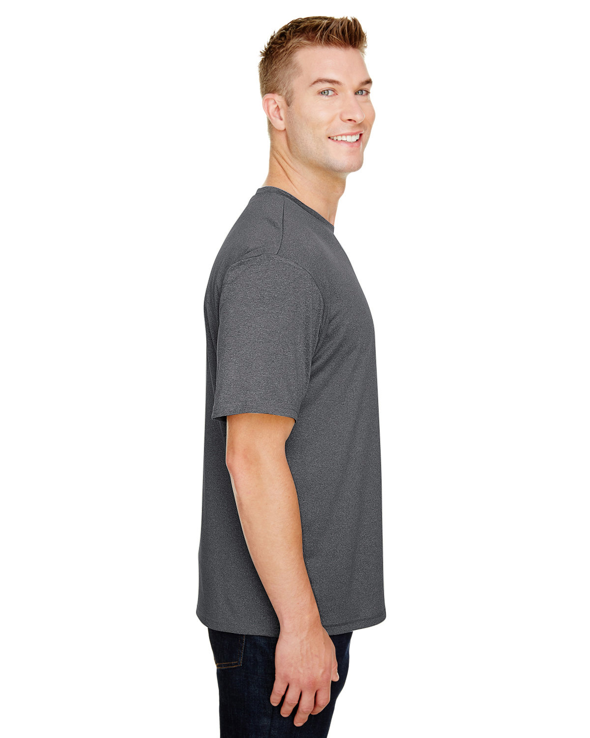 N3381 A4 Adult Topflight Heather Performance T-Shirt - Siide Image