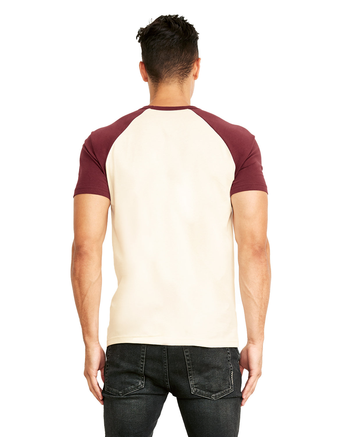 N3650 Next Level Unisex Raglan Short-Sleeve T-Shirt - Back Image
