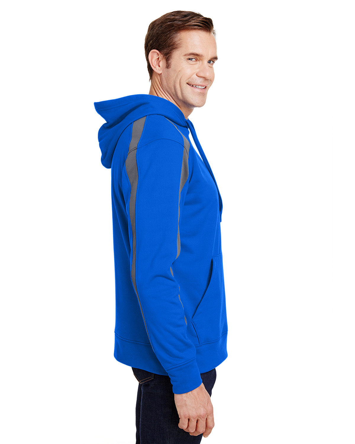 N4004 A4 Mens Spartan Tech-Fleece Color Block Hooded Sweatshirt - Siide Image