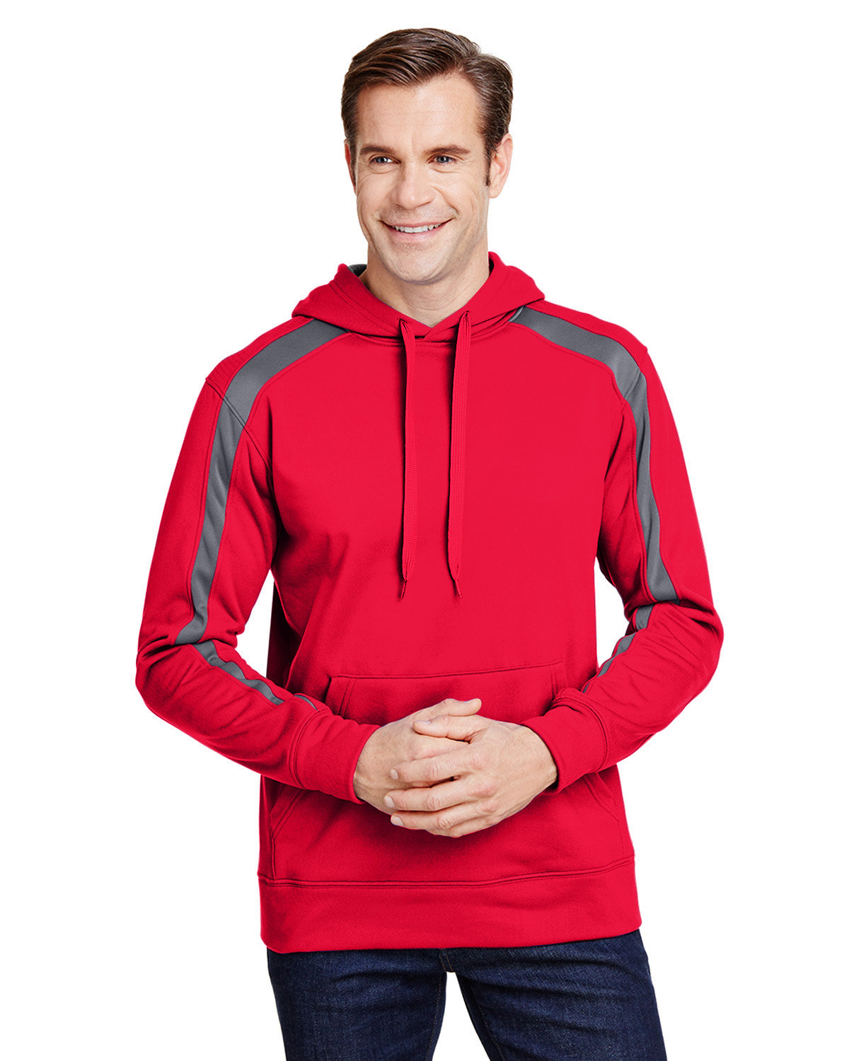 N4004 A4 Mens Spartan Tech-Fleece Color Block Hooded Sweatshirt N4004 A4 Mens Spartan Tech-Fleece Color Block Hooded Sweatshirt