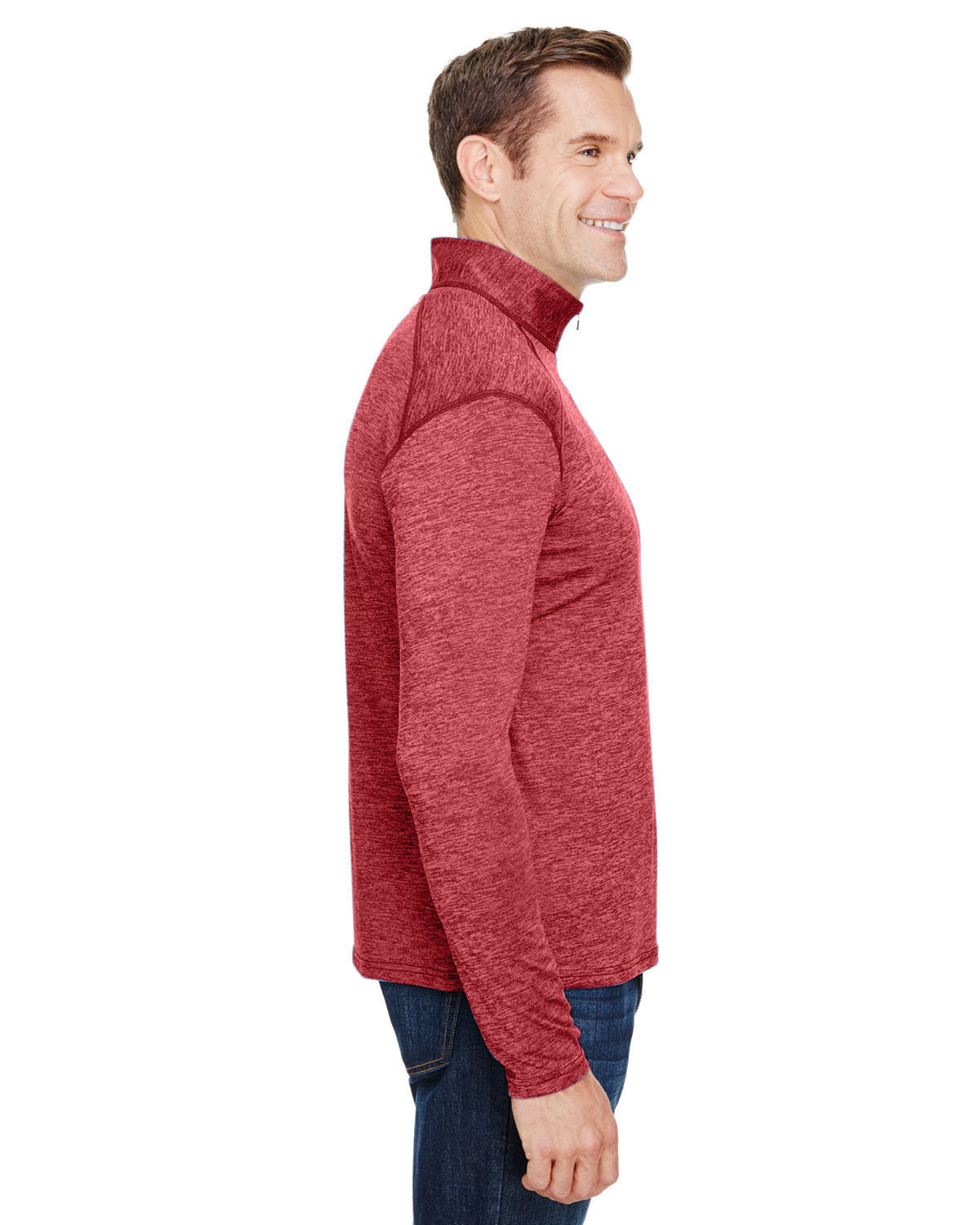 N4010 A4 Mens Tonal Space-Dye Quarter-Zip - Siide Image