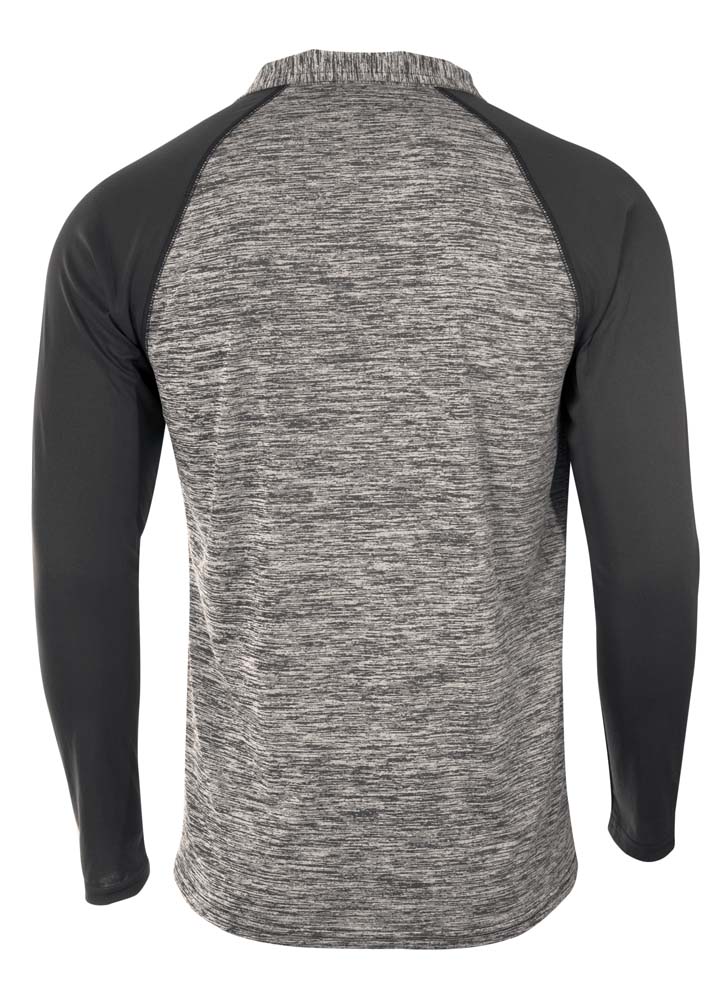 N4249 A4 Adult Space-Dye 1/4 Zip with Contrast Sleeve N4249 A4 Adult Space-Dye 1/4 Zip with Contrast Sleeve - Back Image