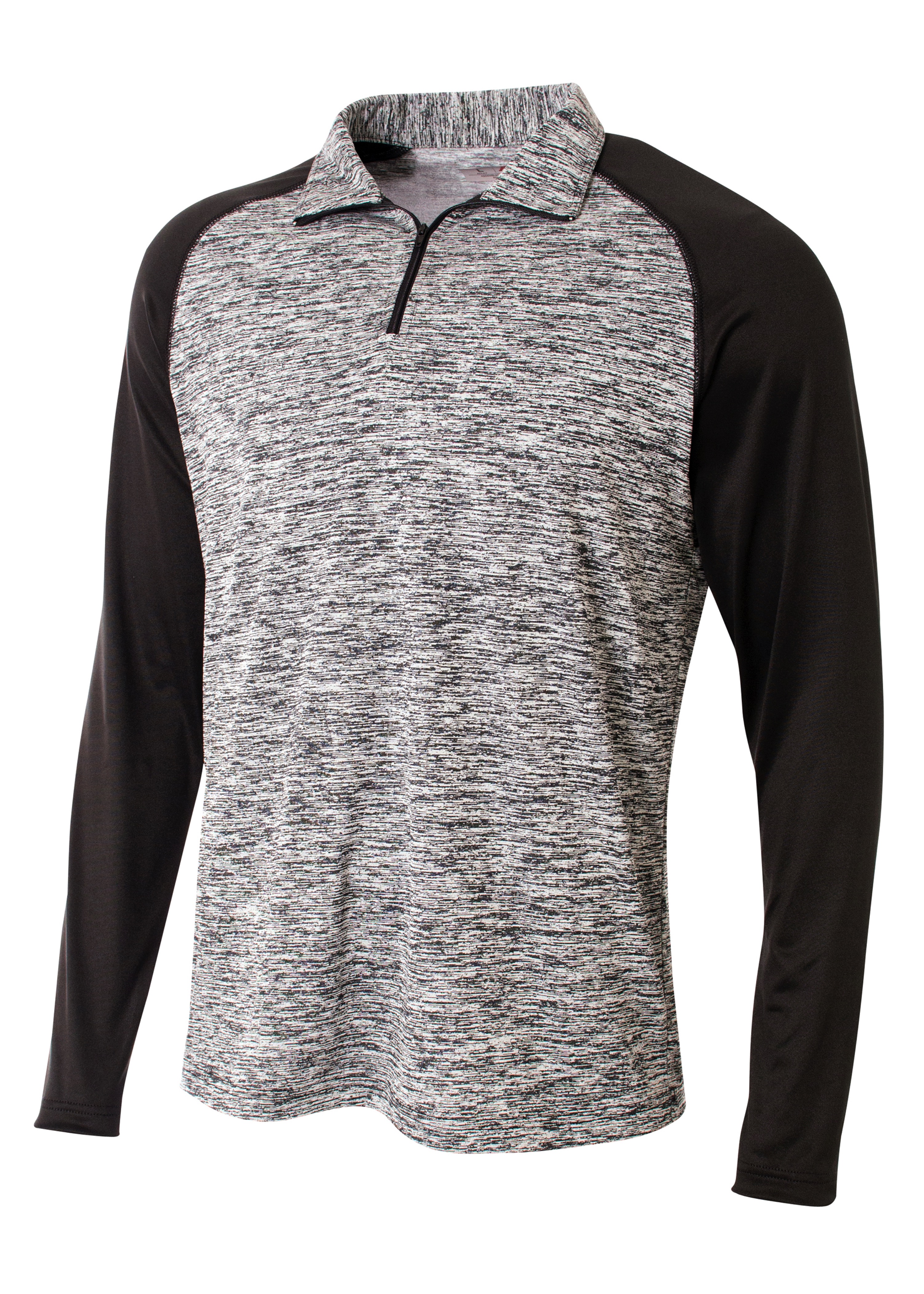 N4249 A4 Adult Space-Dye 1/4 Zip with Contrast Sleeve N4249 A4 Adult Space-Dye 1/4 Zip with Contrast Sleeve