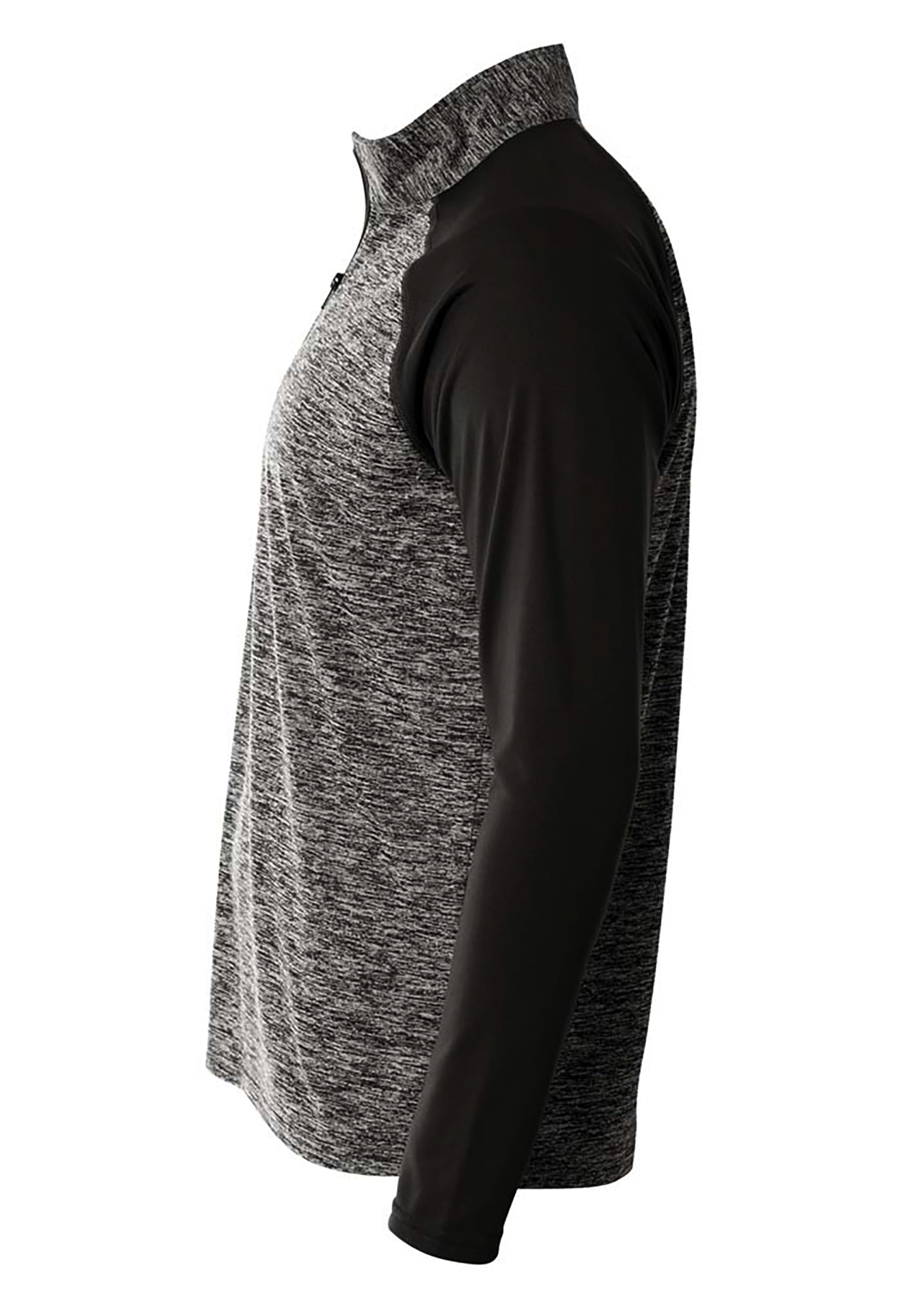 N4249 A4 Adult Space-Dye 1/4 Zip with Contrast Sleeve - Siide Image