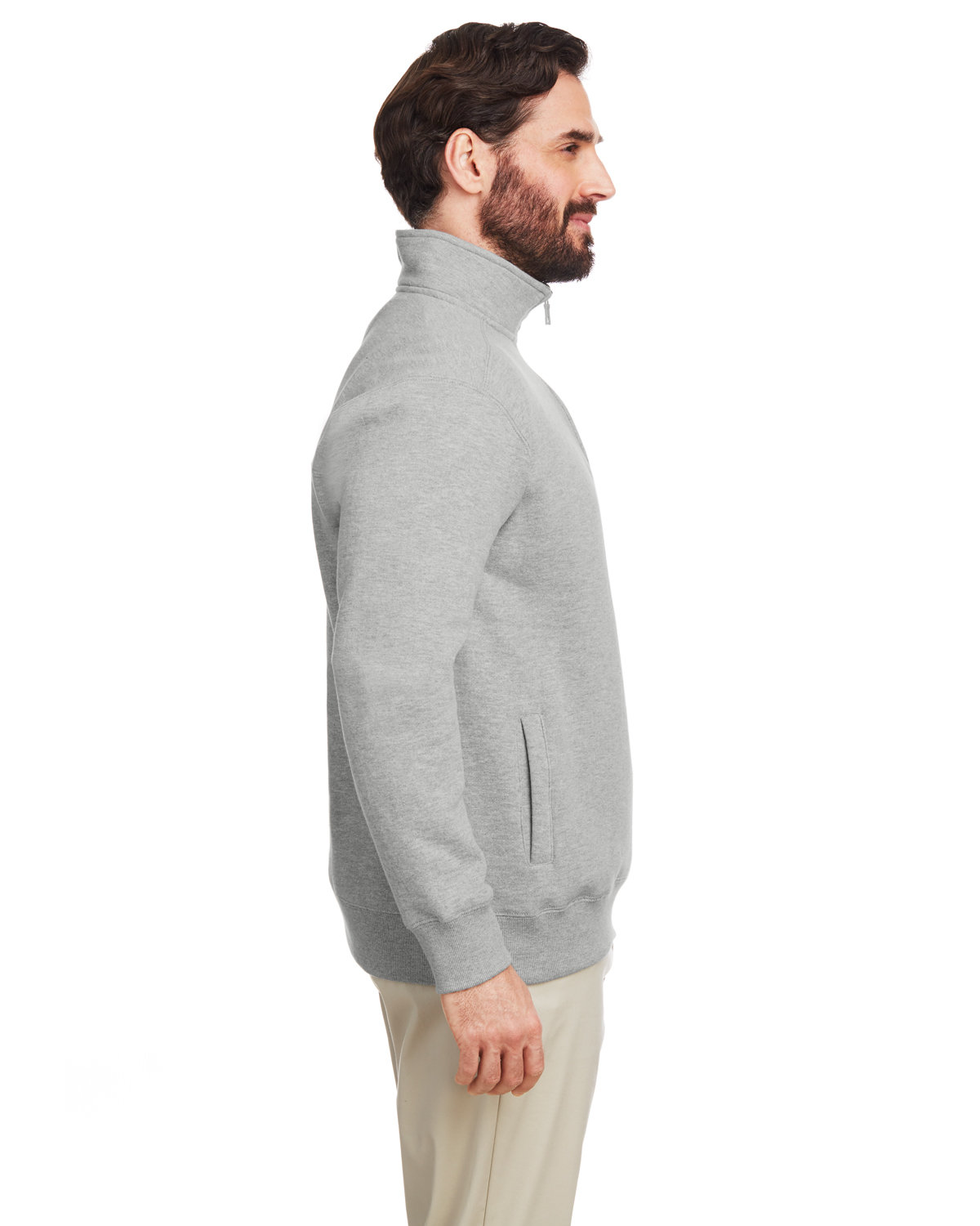 N17176 Nautica Mens Anchor Quarter-Zip Pullover - Siide Image