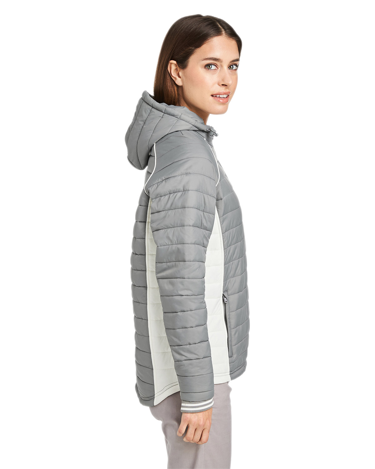 N17187 Nautica Ladies l Mile Puffer Packable Jacket - Siide Image