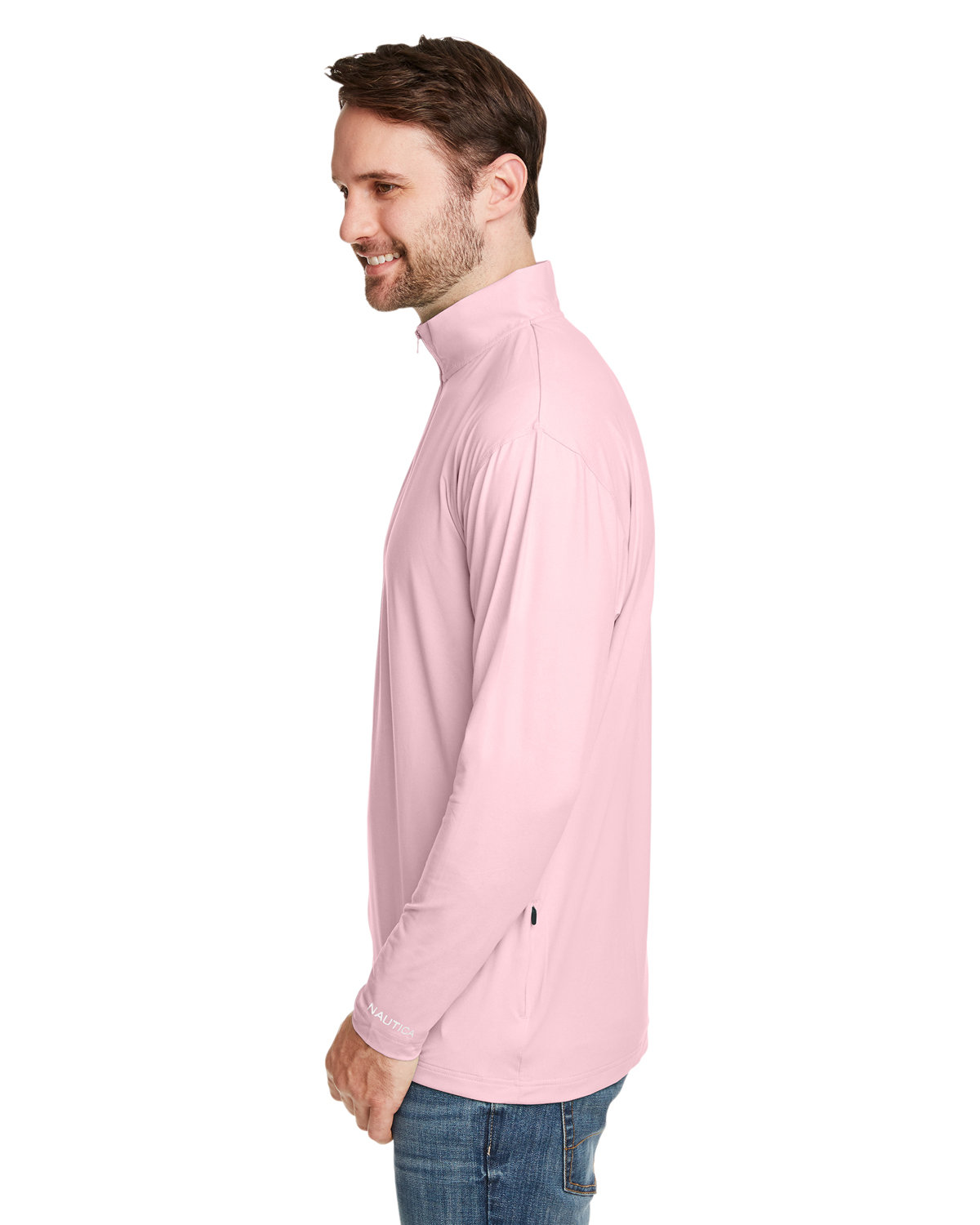 N17924 Nautica Mens Saltwater Quarter-Zip Pullover - Siide Image