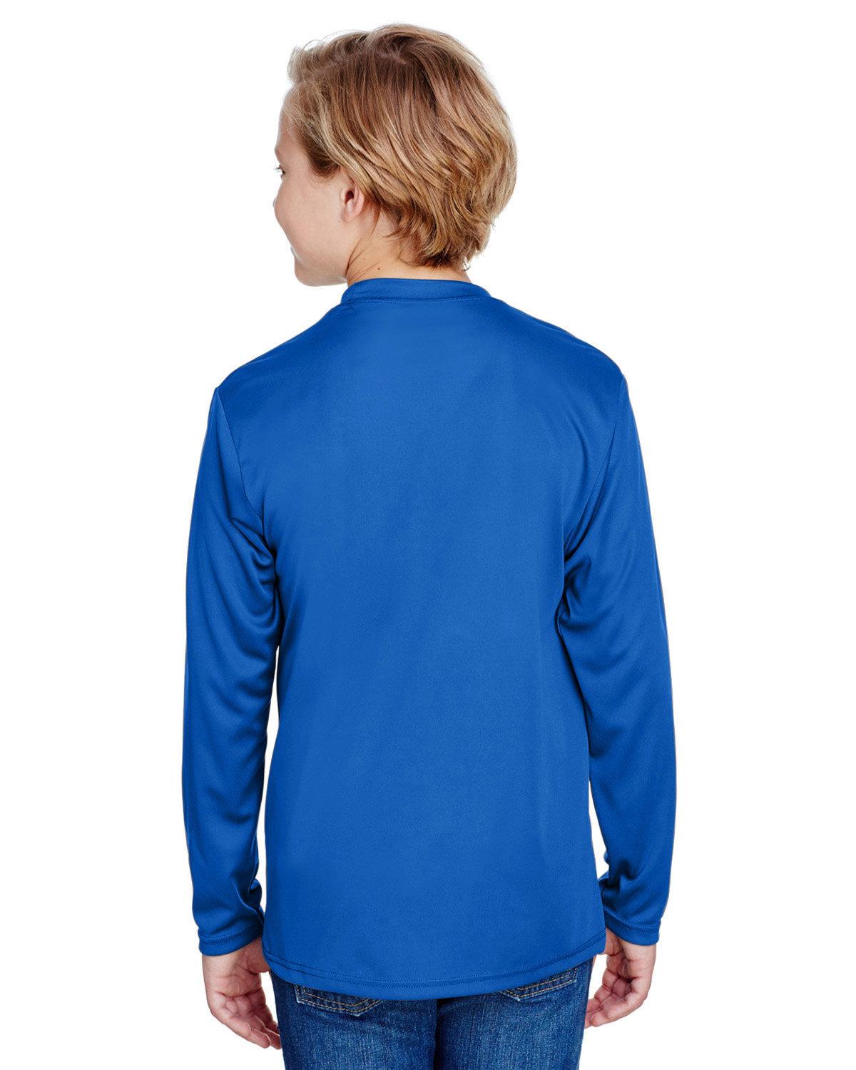 NB3165 A4 Youth Long Sleeve Cooling Performance Crew Shirt - Back Image