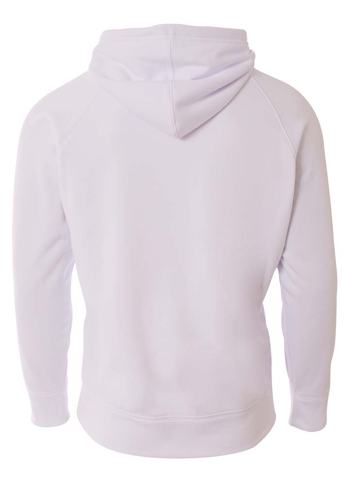 NB4237 A4 Youth Solid Tech Fleece Pullover Hoodie - Back Image