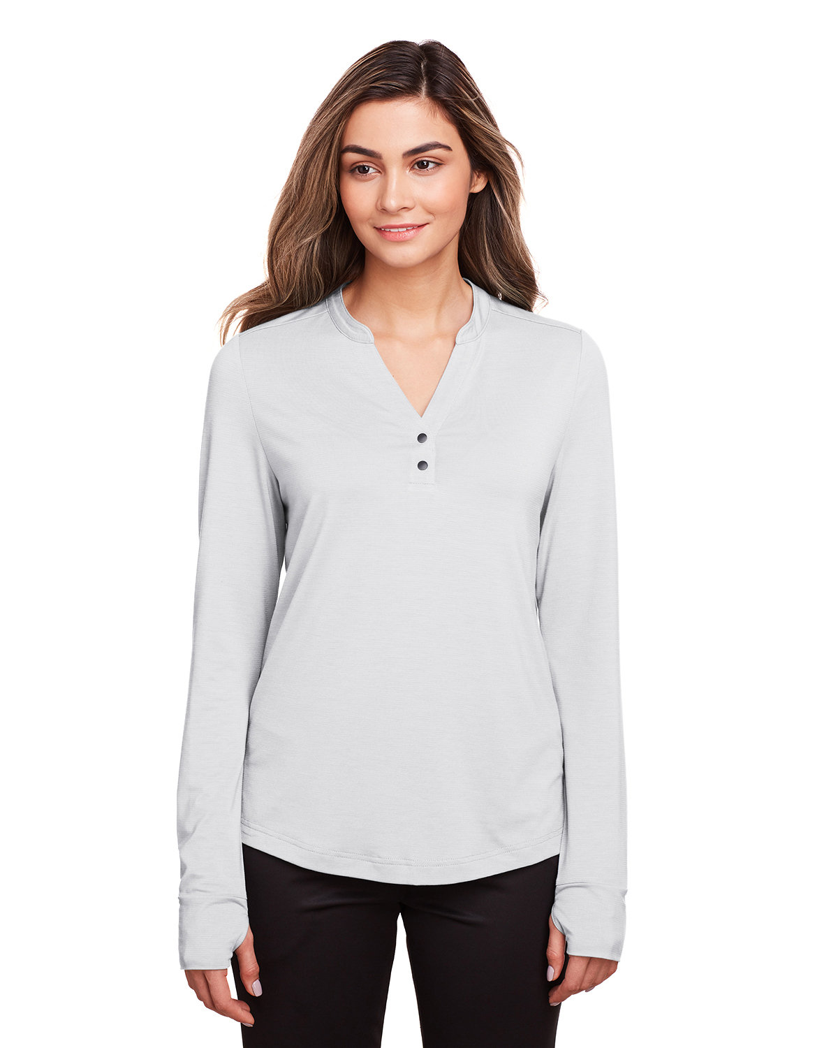 NE400W North End Ladies Jaq Snap-Up Stretch Performance Pullover Zoom Image