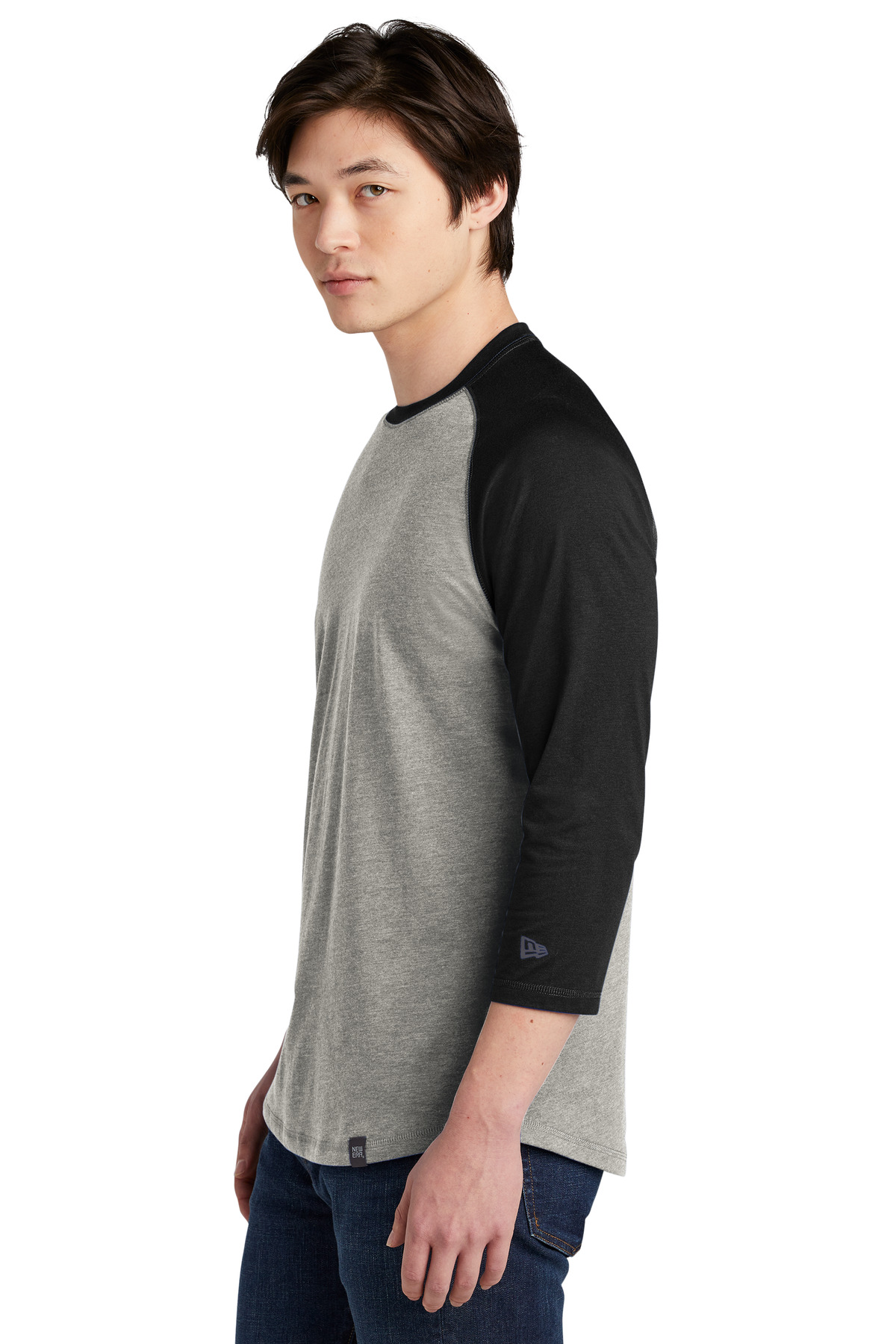 NEA104 New Era Heritage Blend 3/4-Sleeve Baseball Raglan Tee. - Siide Image