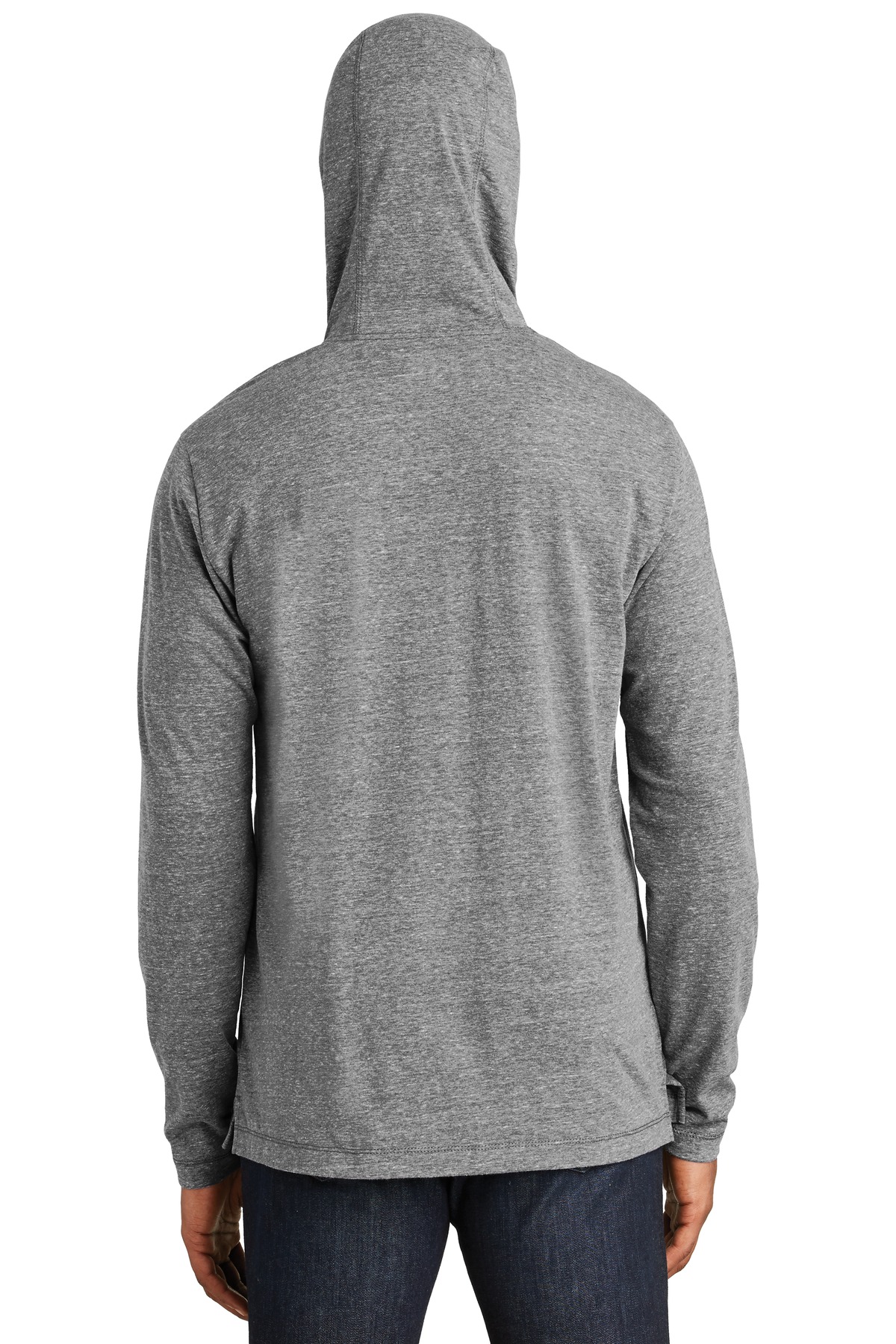 NEA131 New Era Tri-Blend Performance Pullover Hoodie Tee. - Back Image