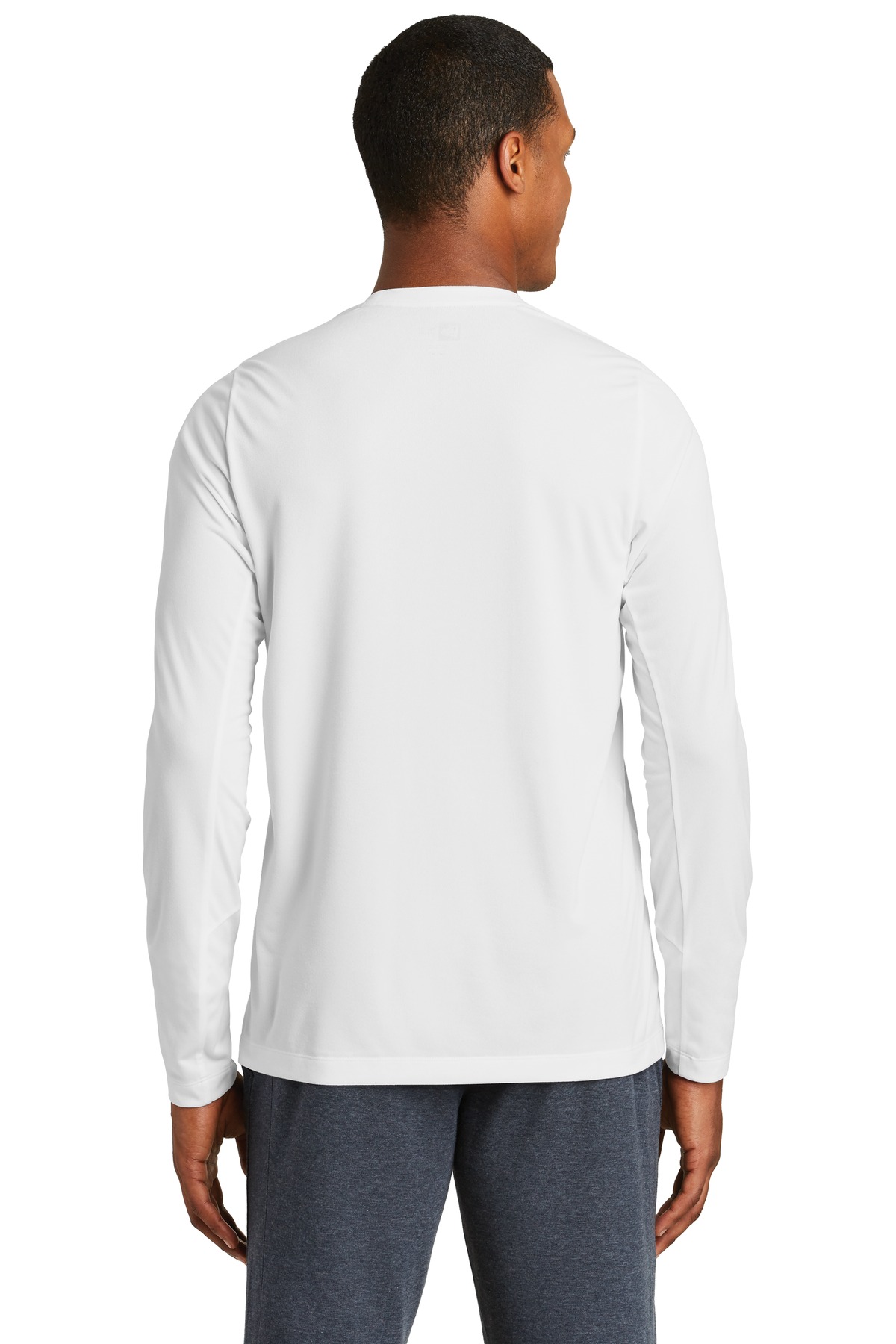 NEA201 New Era Series Performance Long Sleeve Crew Tee. - Back Image