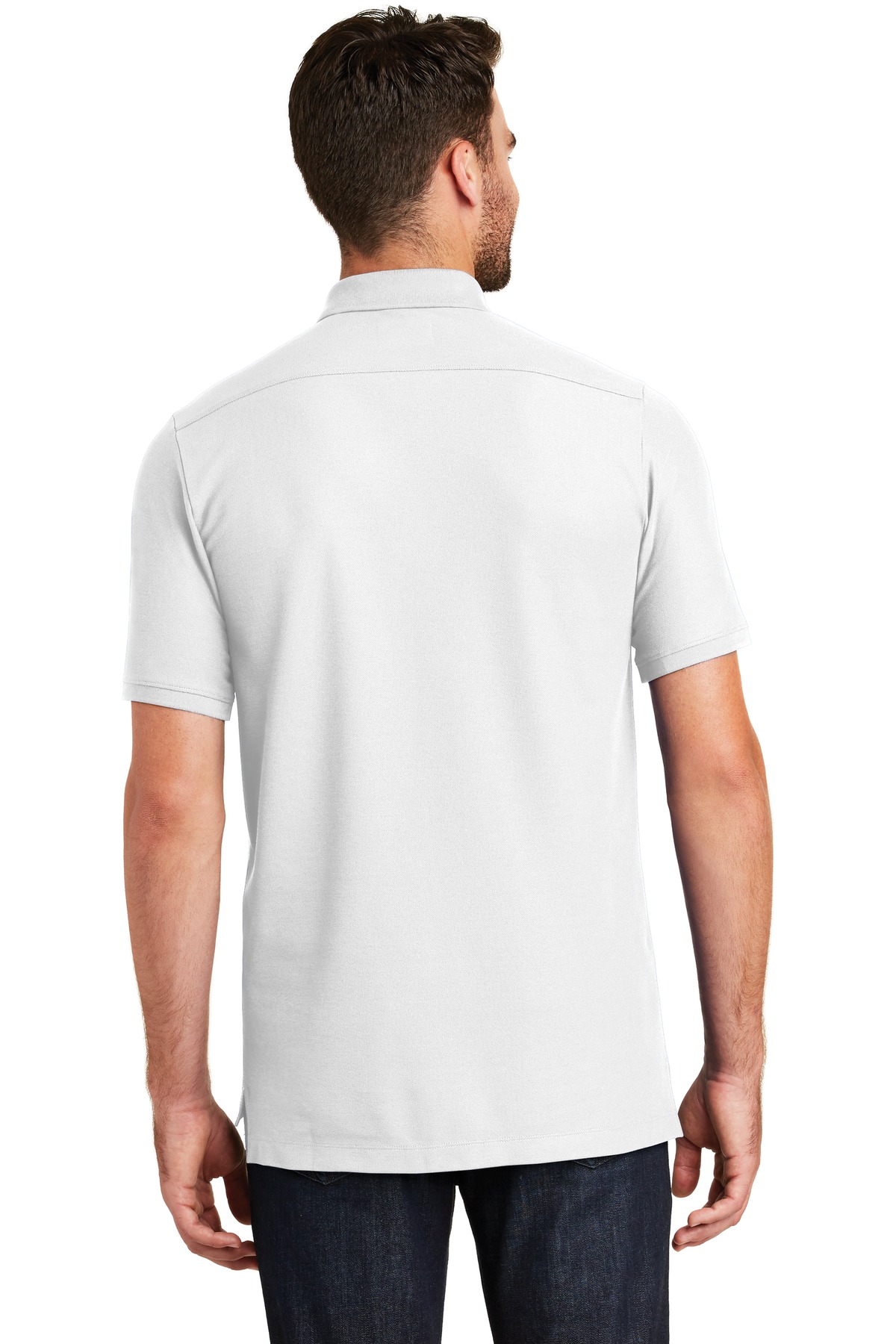 NEA300 New Era Venue Home Plate Polo. - Back Image