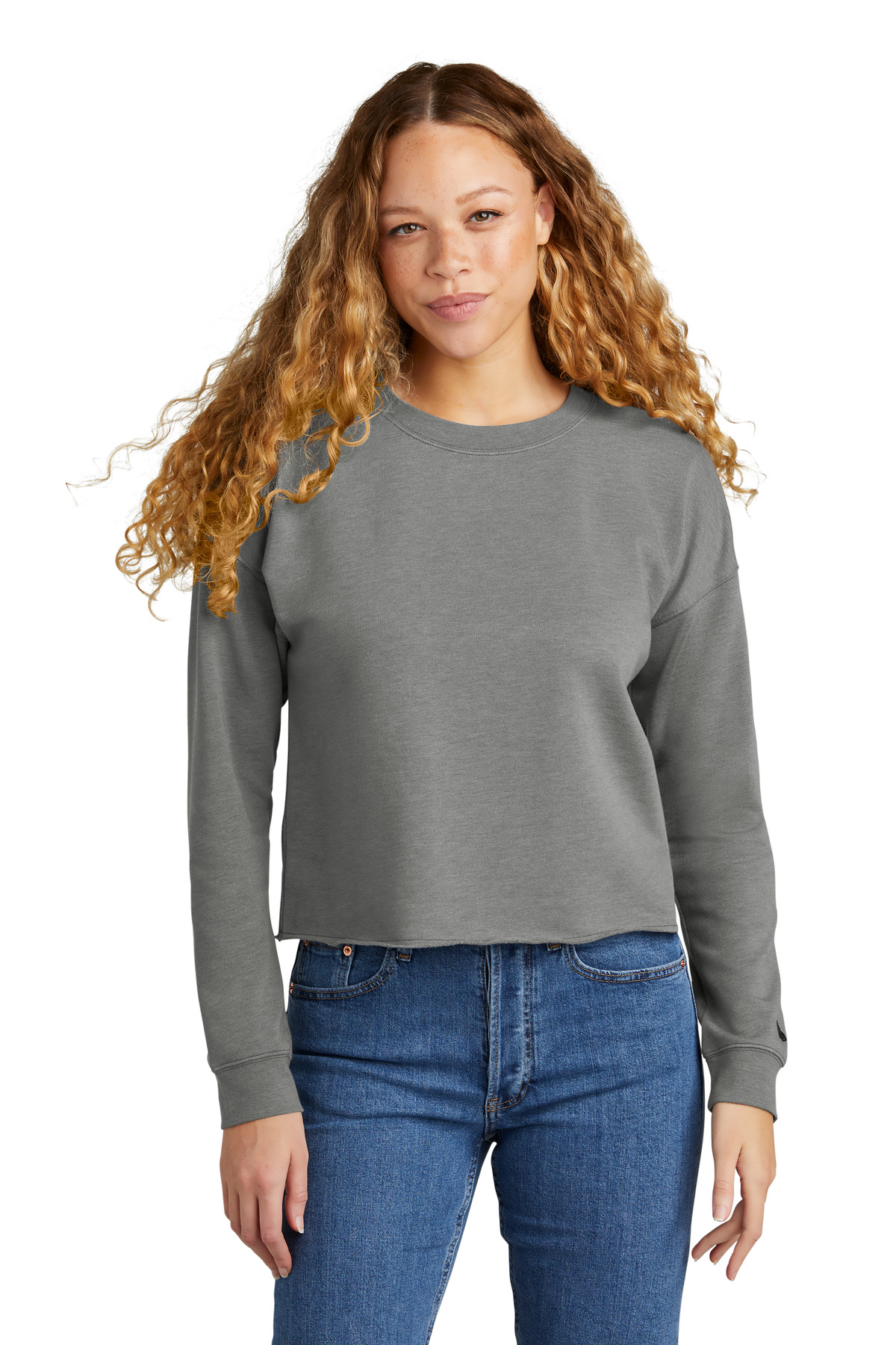 LNEA514 New Era  Ladies Tri-Blend Fleece Crop Crew