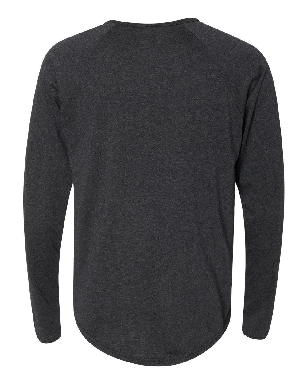 6072 Next Level Triblend Long Sleeve Henley - Back Image