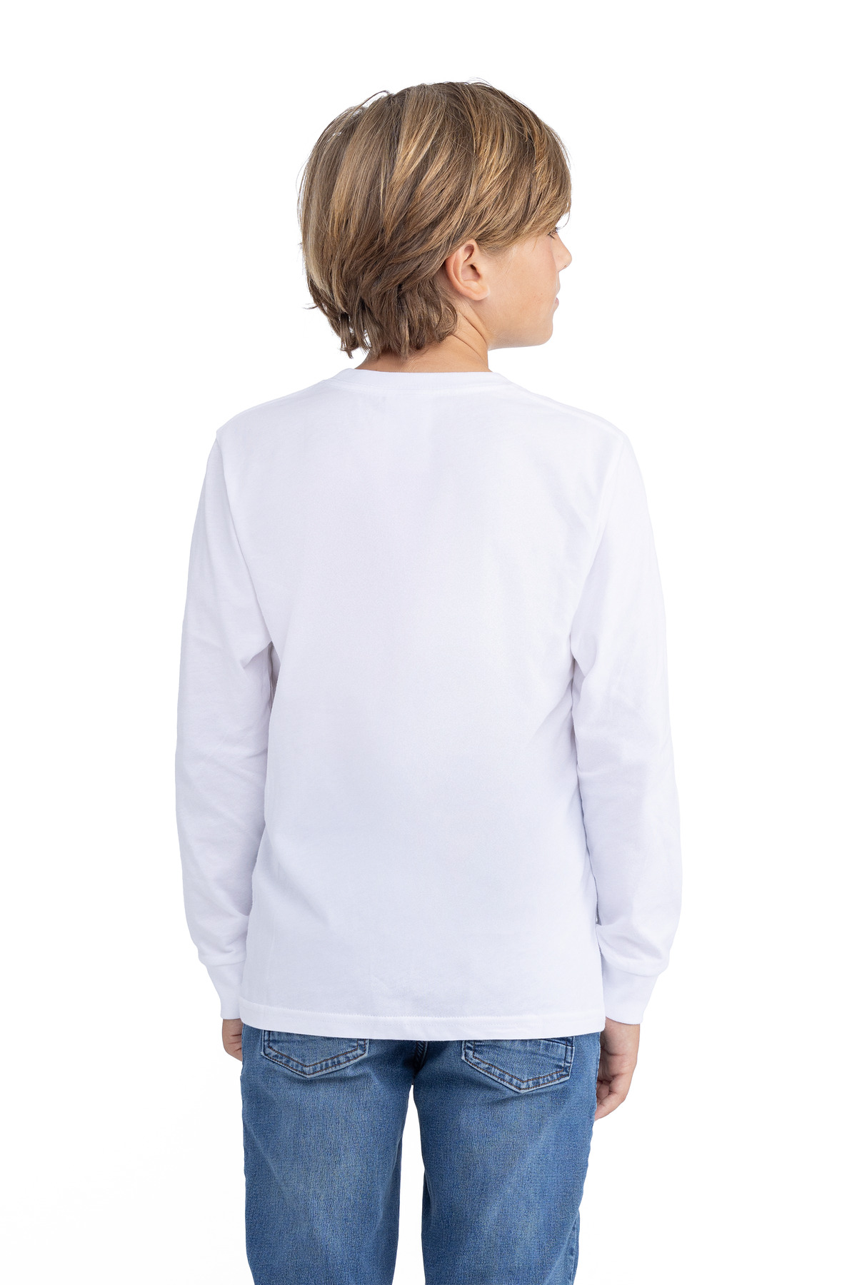 NL3311 Next Level Apparel Youth Cotton Long Sleeve Tee - Back Image