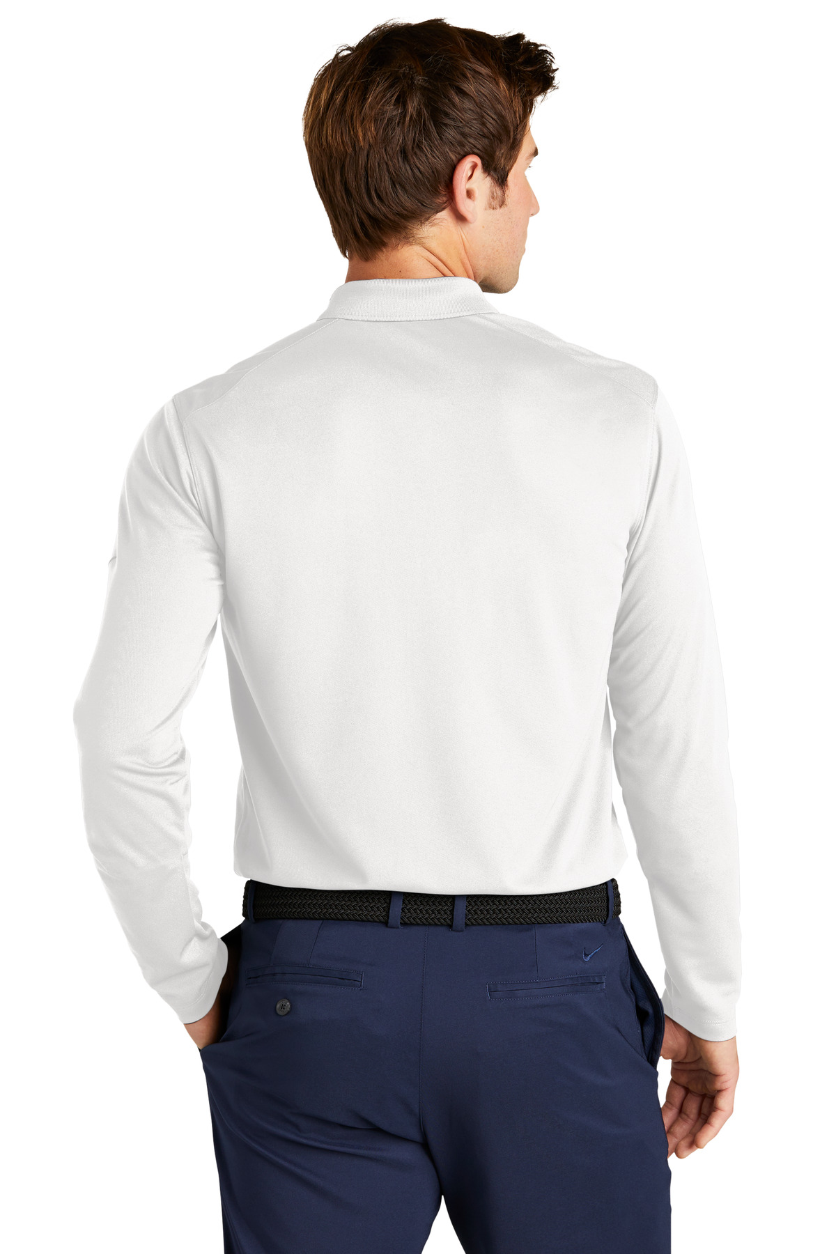 NKDC2104 Nike Dri-FIT Micro Pique 2.0 Long Sleeve Polo - Back Image