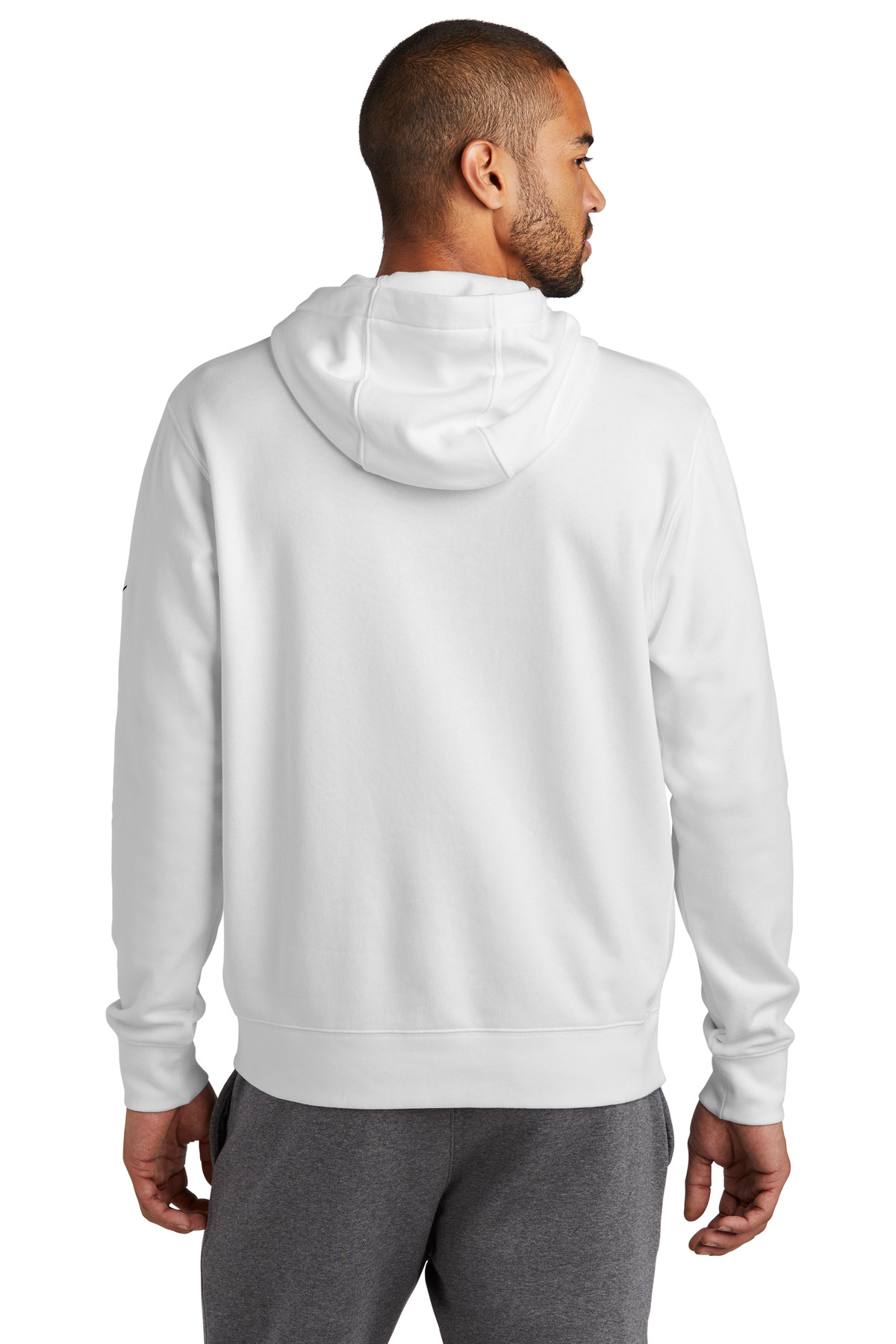 NKDR1499 Nike  Club Fleece Sleeve Swoosh Pullover Hoodie - Back Image