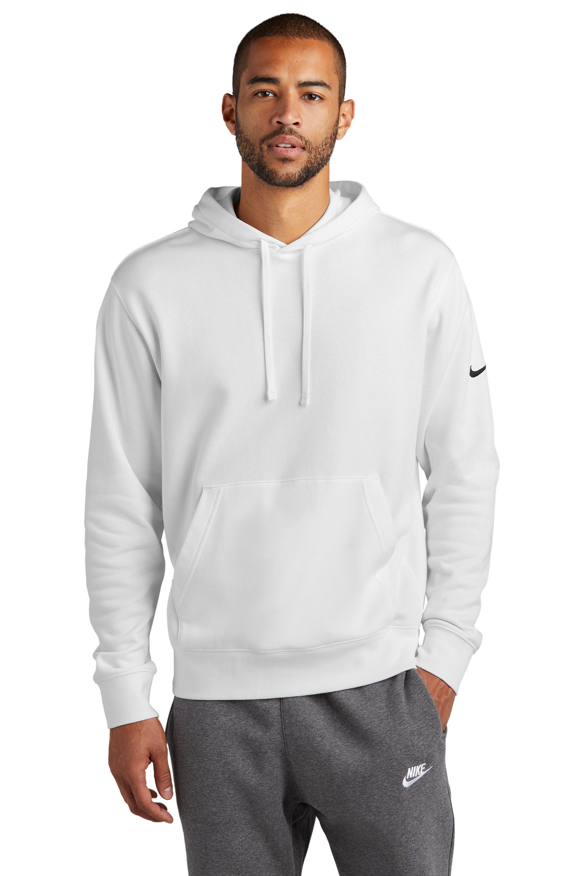 NKDR1499 Nike  Club Fleece Sleeve Swoosh Pullover Hoodie