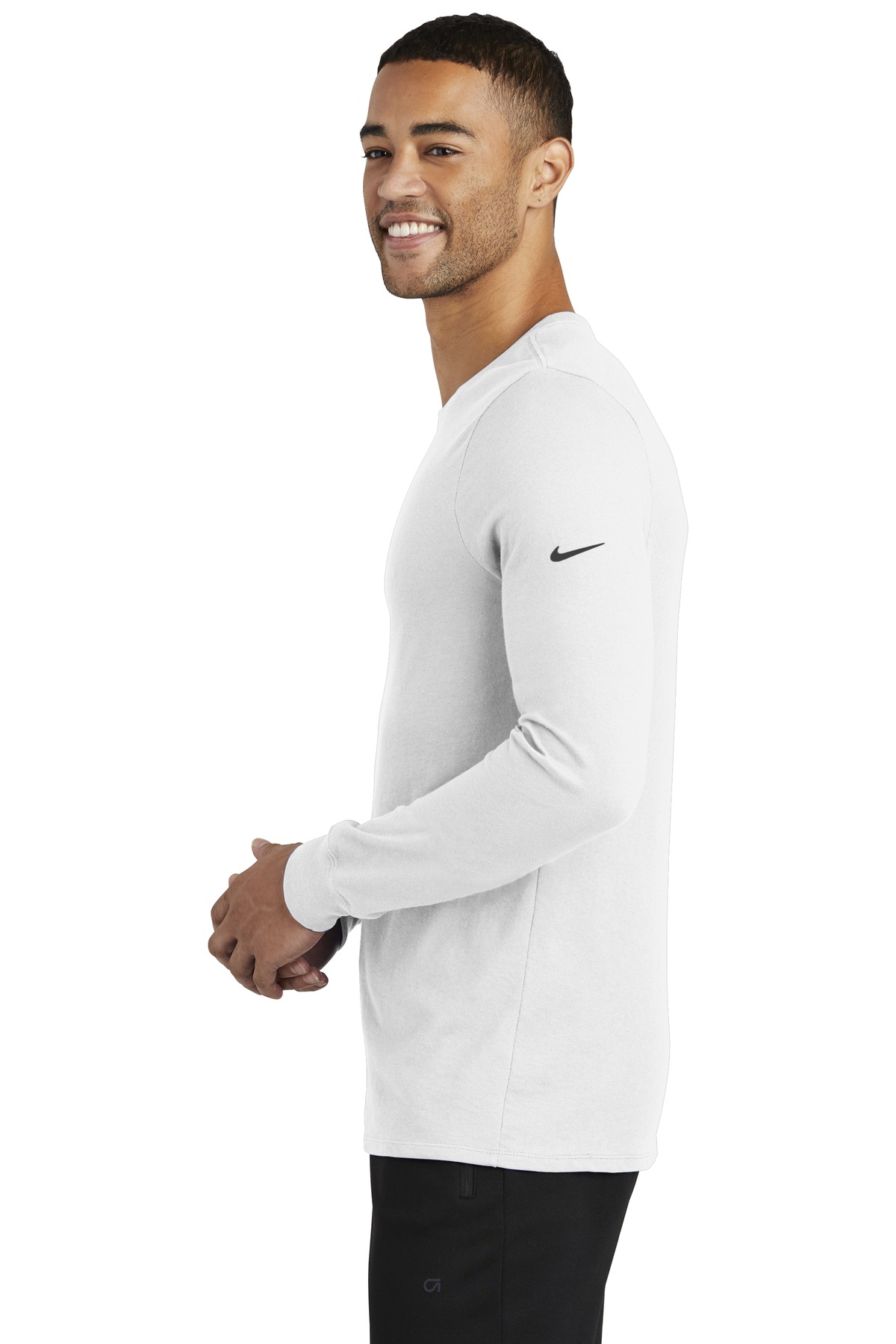 NKBQ5230 Nike Dri-FIT Cotton/Poly Long Sleeve Tee. - Siide Image