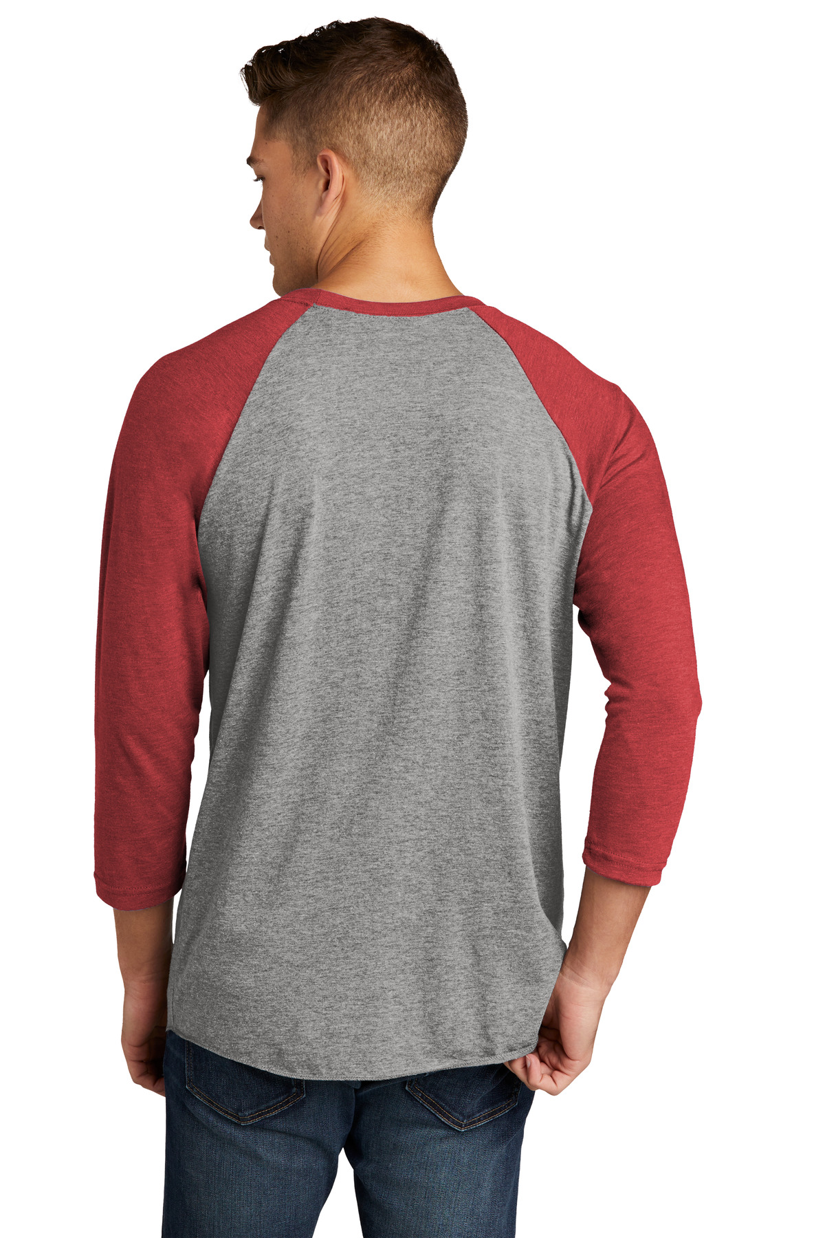 NL6051 Next Level Unisex Tri-Blend 3/4-Sleeve Raglan Tee. - Back Image