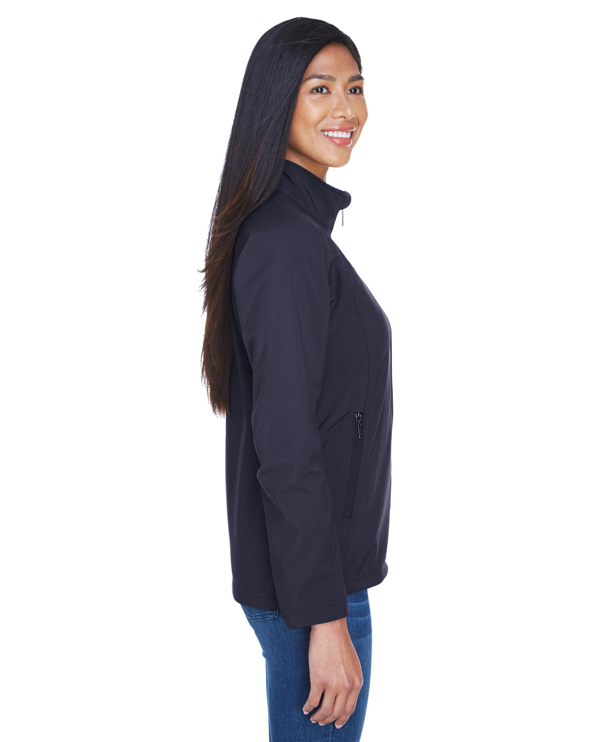 78034 North End Ladies Three-Layer Fleece Bonded Performance Soft Shell Jacket - Siide Image