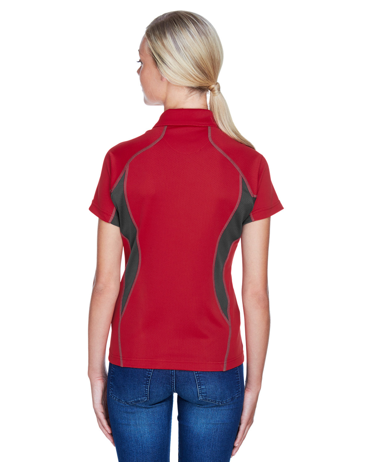 78657 North End Ladies Serac UTK cool?logik Performance Zippered Polo - Back Image