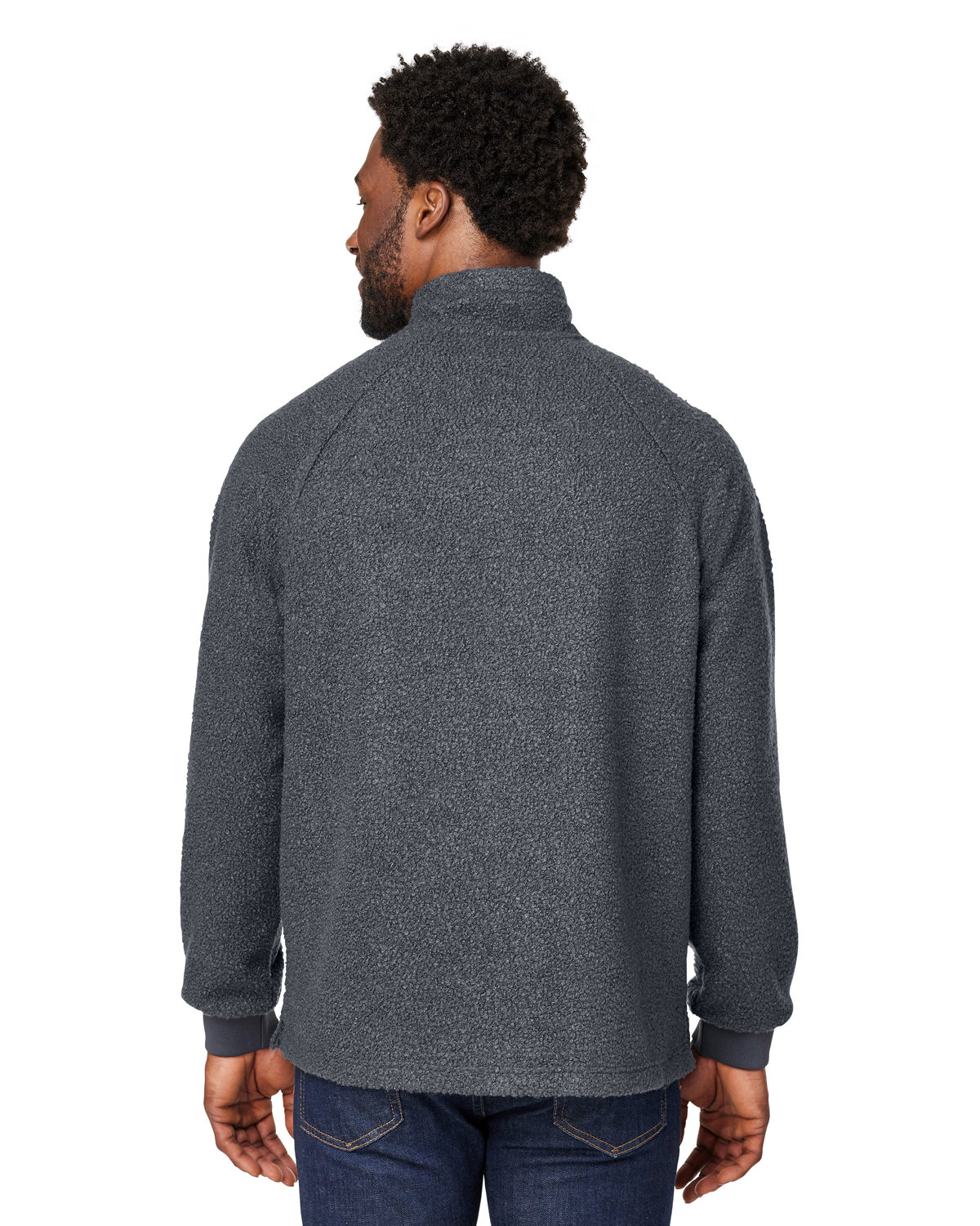 NE713 North End Mens Aura Sweater Fleece Quarter-Zip - Back Image