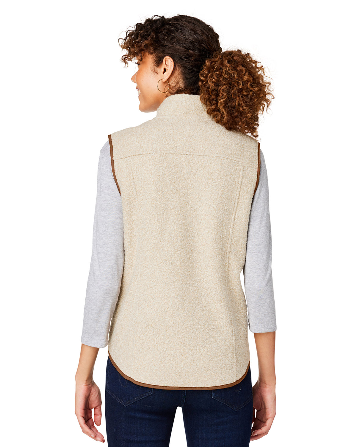 NE714W North End Ladies Aura Sweater Fleece Vest - Back Image
