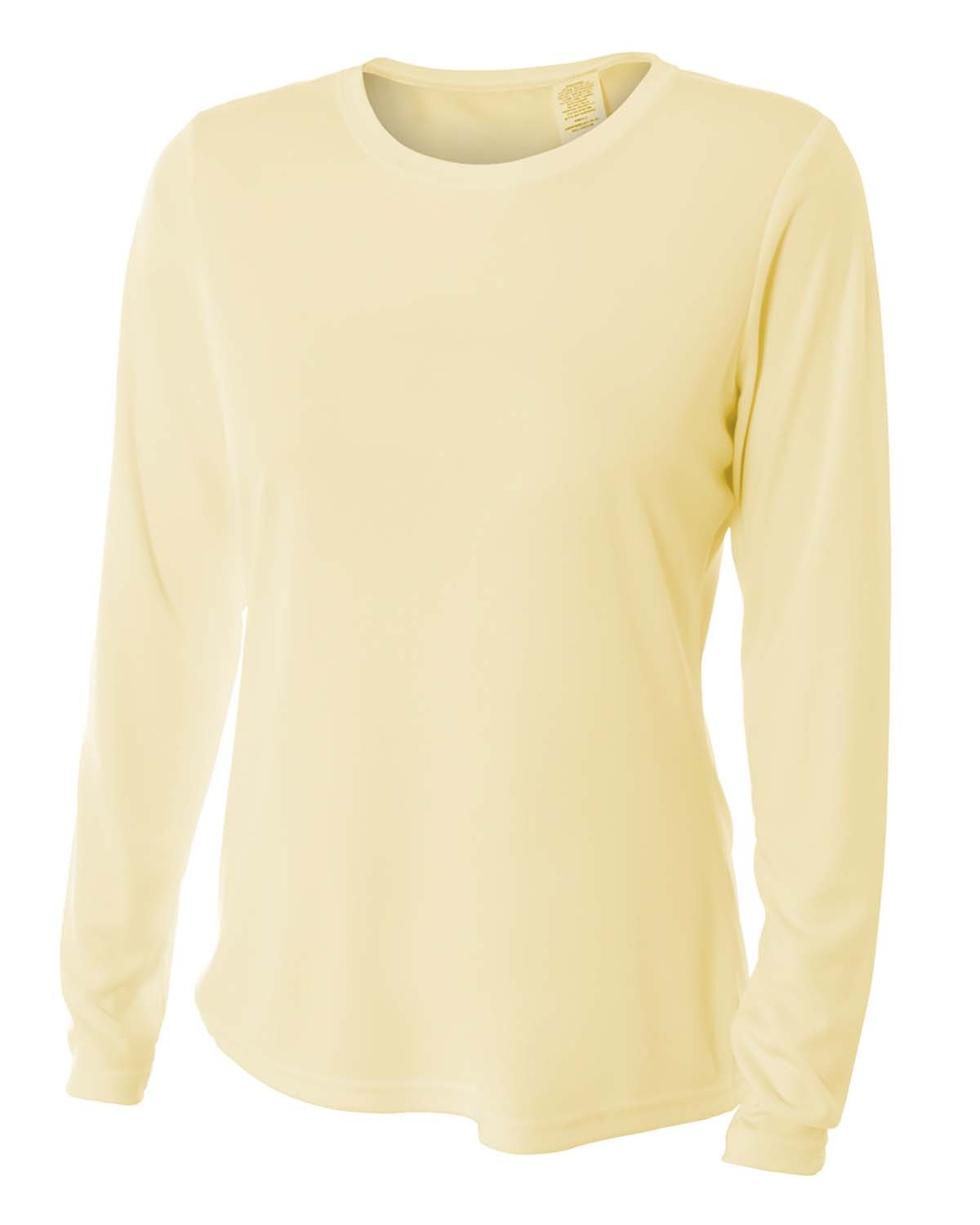 NW3002 A4 Ladies Long Sleeve Cooling Performance Crew Shirt