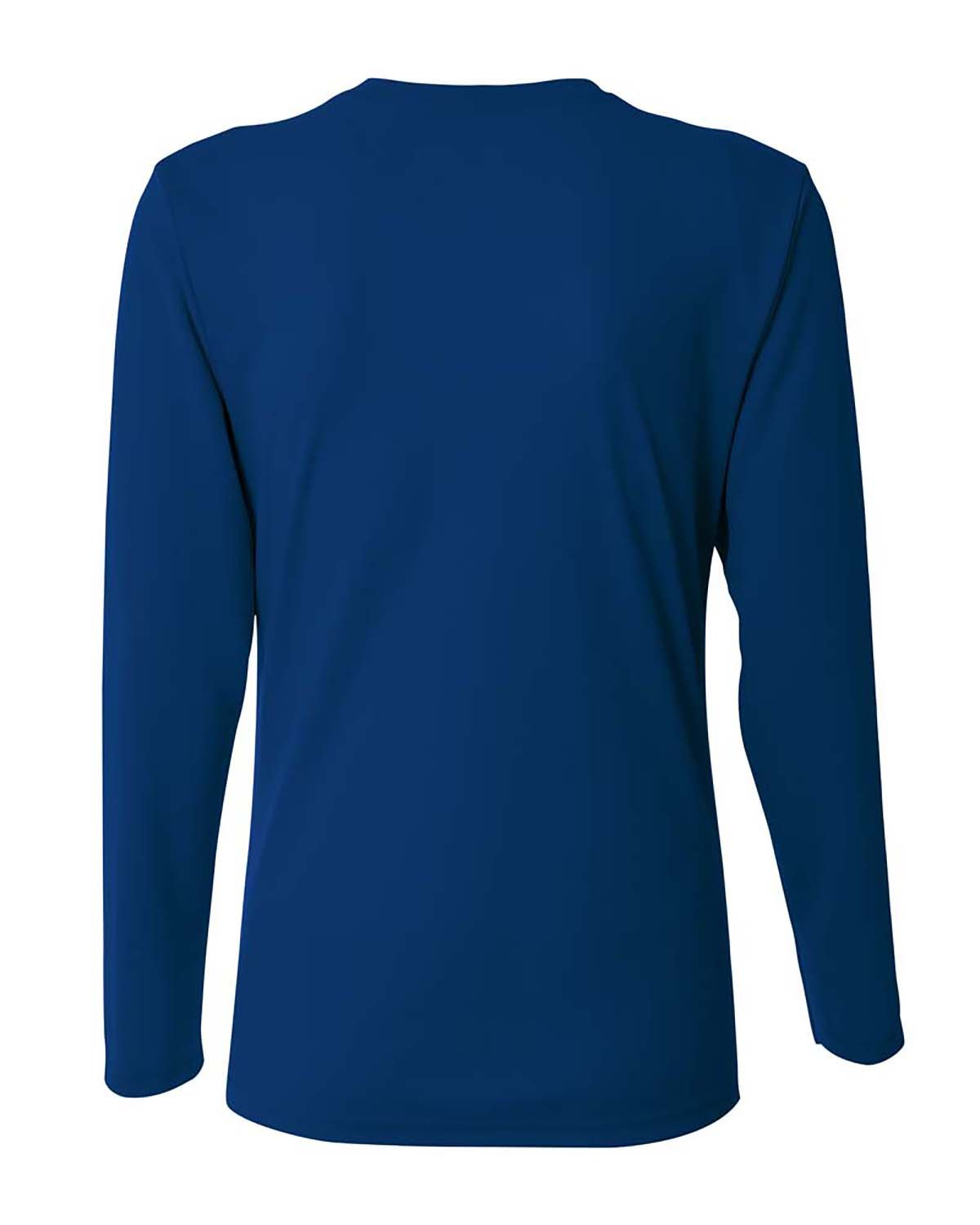 NW3255 A4 Ladies Birds-Eye Mesh Long Sleeve V-Neck T-Shirt - Back Image