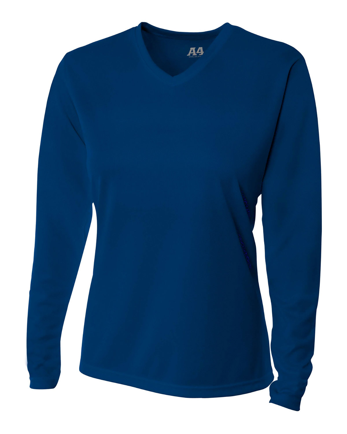 NW3255 A4 Ladies Birds-Eye Mesh Long Sleeve V-Neck T-Shirt