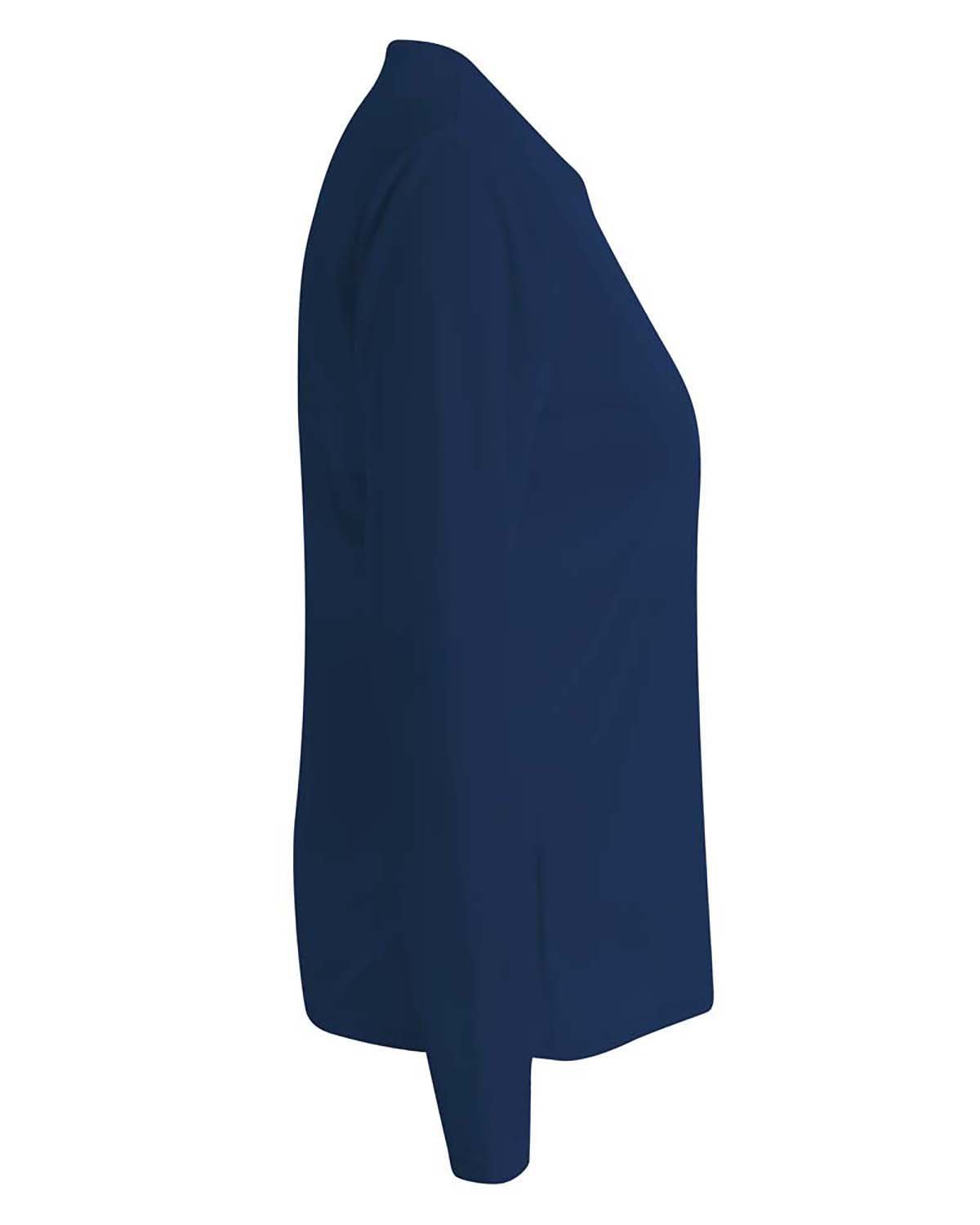 NW3255 A4 Ladies Birds-Eye Mesh Long Sleeve V-Neck T-Shirt - Siide Image