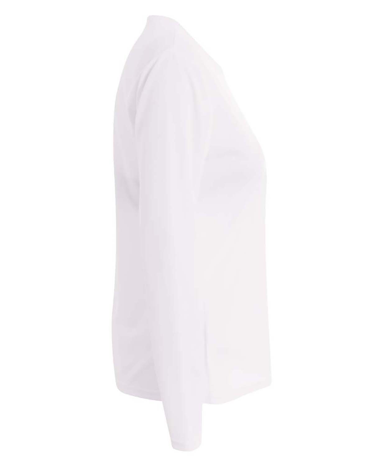 NW3255 A4 Ladies Birds-Eye Mesh Long Sleeve V-Neck T-Shirt - Siide Image