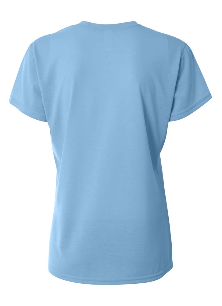 NW3264 A4 Ladies Shorts Sleeve Spun Poly T-Shirt - Back Image