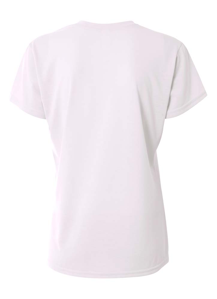 NW3264 A4 Ladies Shorts Sleeve Spun Poly T-Shirt - Back Image