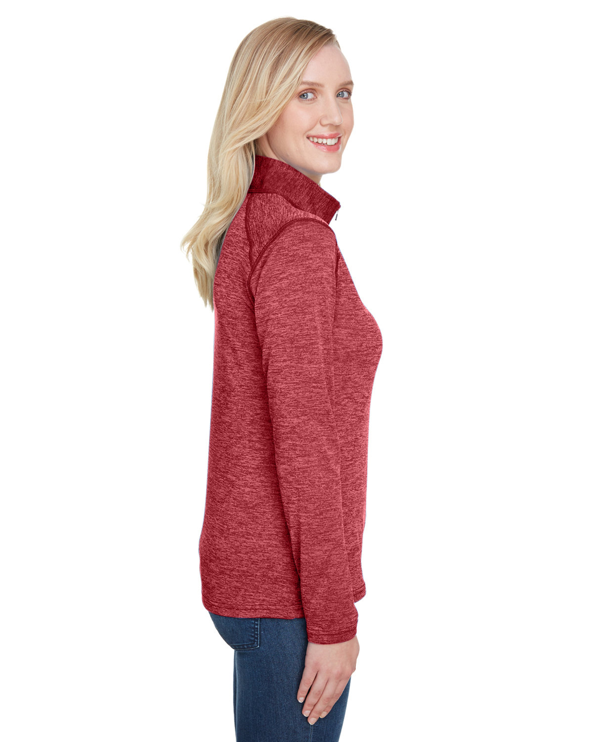 NW4010 A4 Ladies Tonal Space-Dye Quarter-Zip - Siide Image