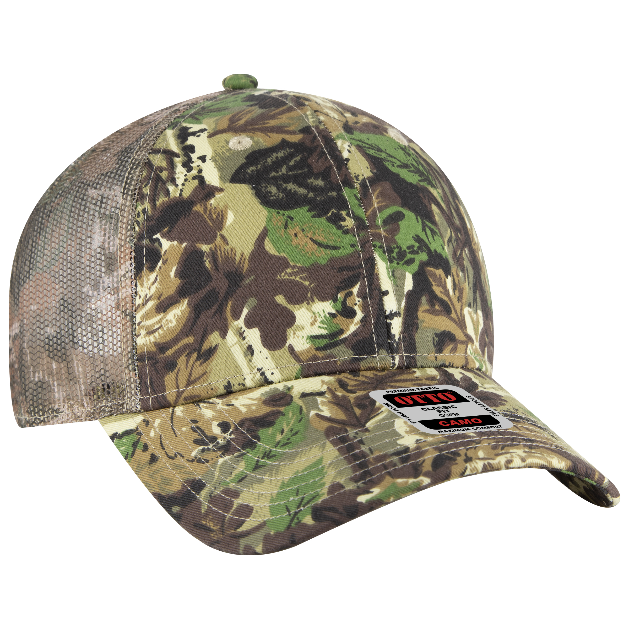 105-1247 OTTO CAP Camouflage 6 Panel Low Profile Mesh Back Trucker Hat - Siide Image