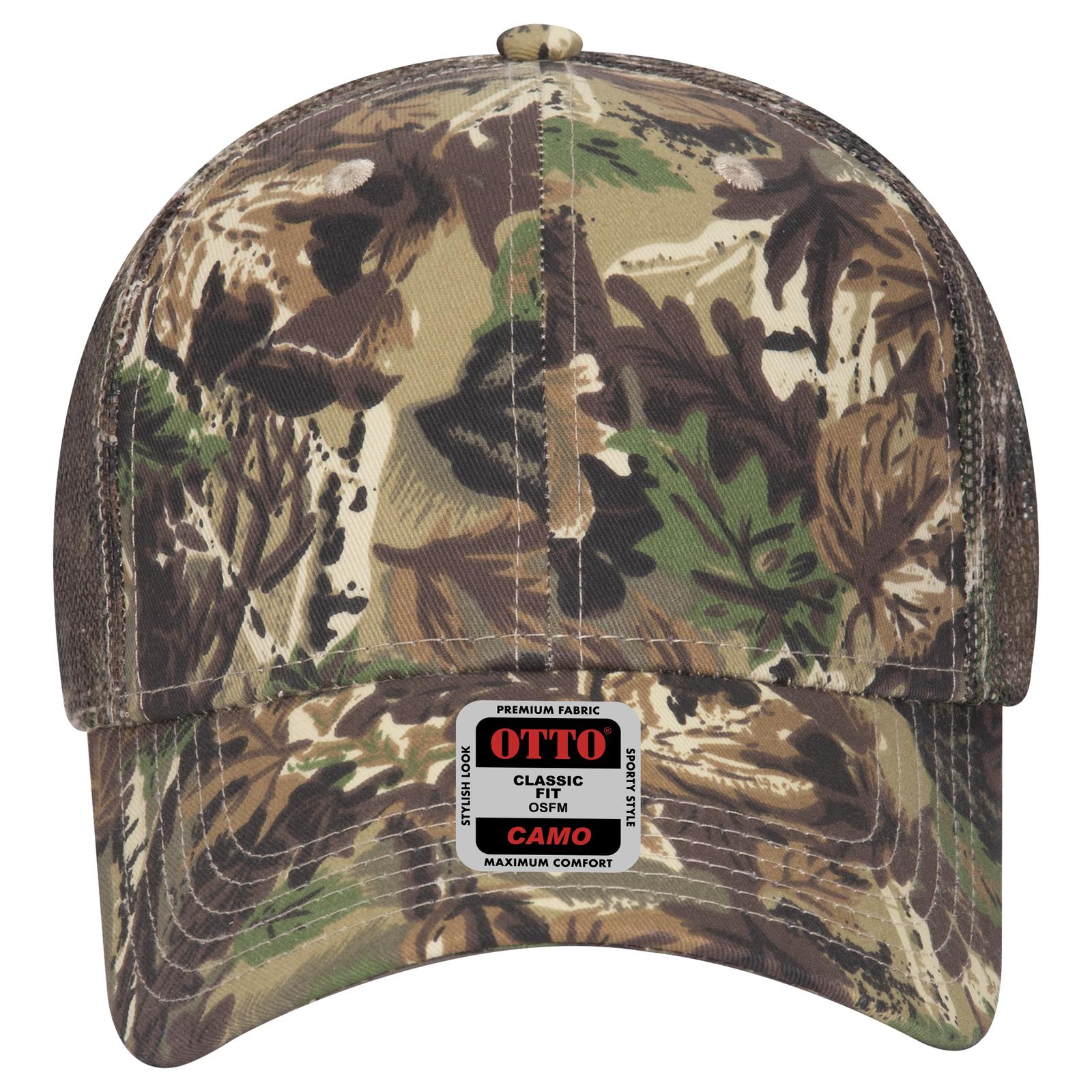 105-751 OTTO CAP Camouflage 6 Panel Low Profile Mesh Back Trucker Hat Zoom Image
