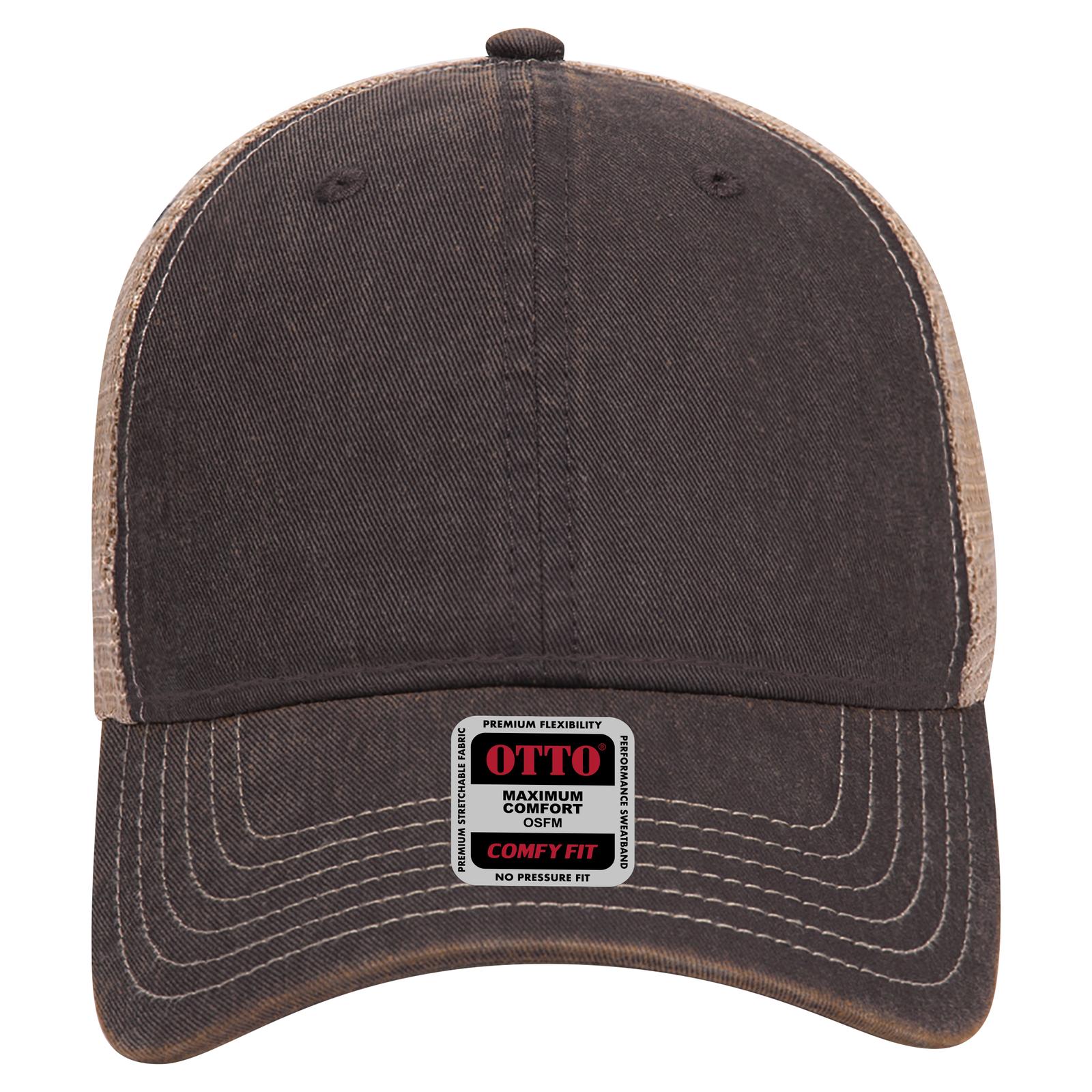 121-1297 OTTO CAP 6 Panel Low Profile Soft Polyester Mesh Back Baseball Cap