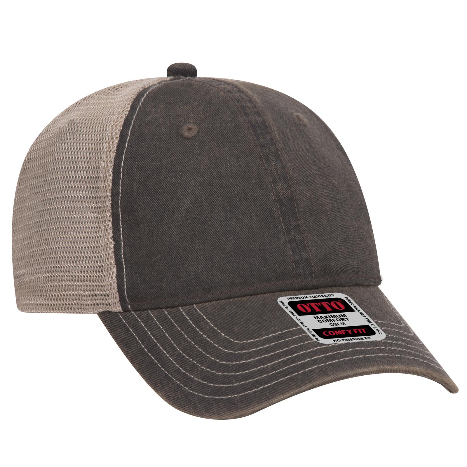 121-1297 OTTO CAP 6 Panel Low Profile Soft Polyester Mesh Back Baseball Cap - Siide Image