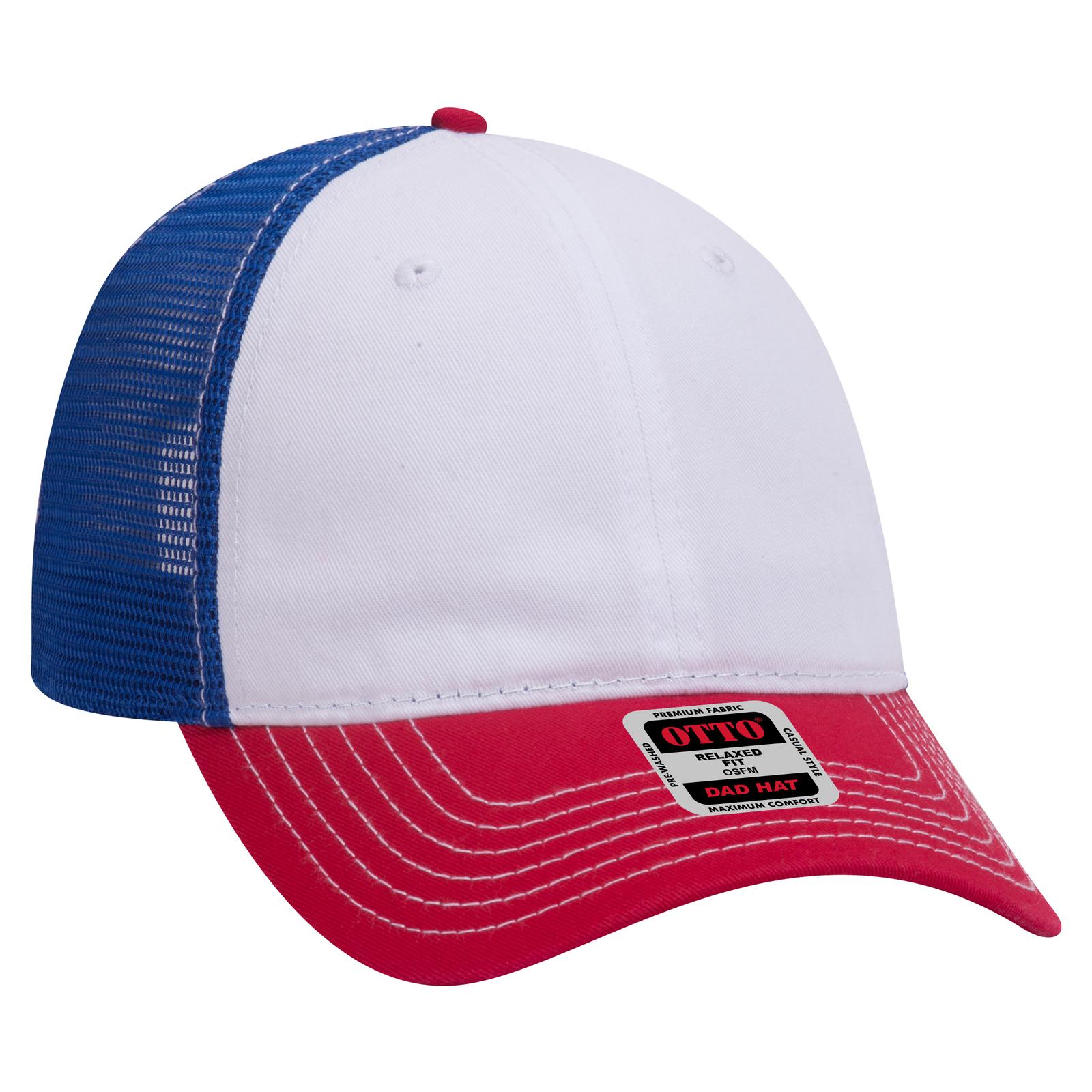 121-858 OTTO CAP 6 Panel Low Profile Mesh Back Trucker Dad Hat 121-858 OTTO CAP 6 Panel Low Profile Mesh Back Trucker Dad Hat - Siide Image
