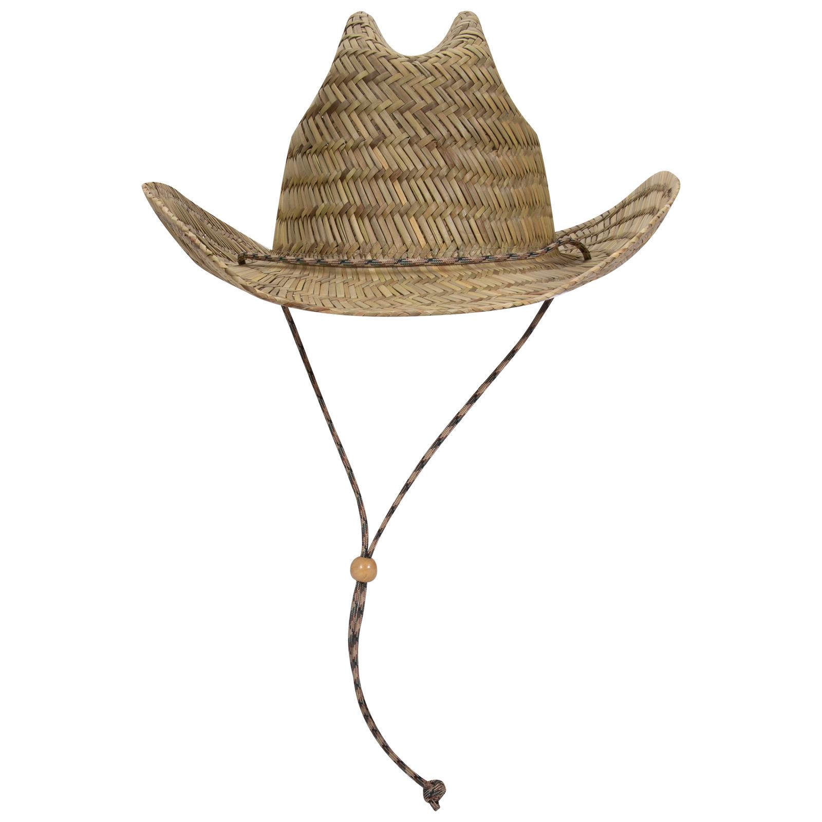 129-1326 OTTO CAP Straw Cowboy Hat w/Adjustable Cord - Siide Image