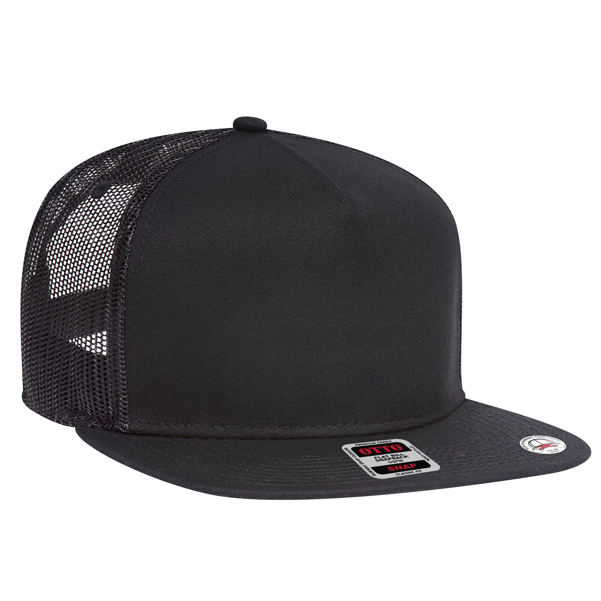 154-1124 OTTO CAP " SNAP" 5 Panel Pro Style Mesh Back Trucker Snapback Hat - Siide Image
