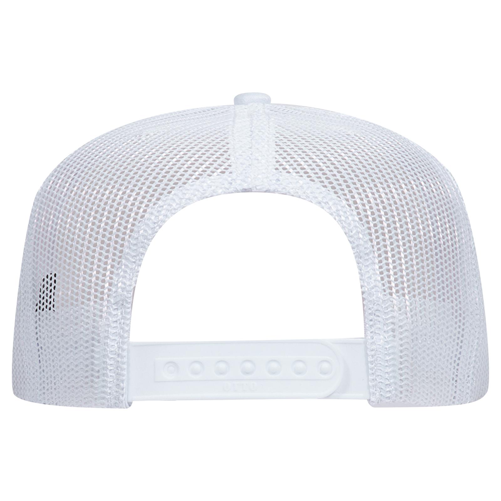 164-1190 OTTO CAP " SNAP" 5 Panel Mid Profile Mesh Back Trucker Snapback Hat - Back Image