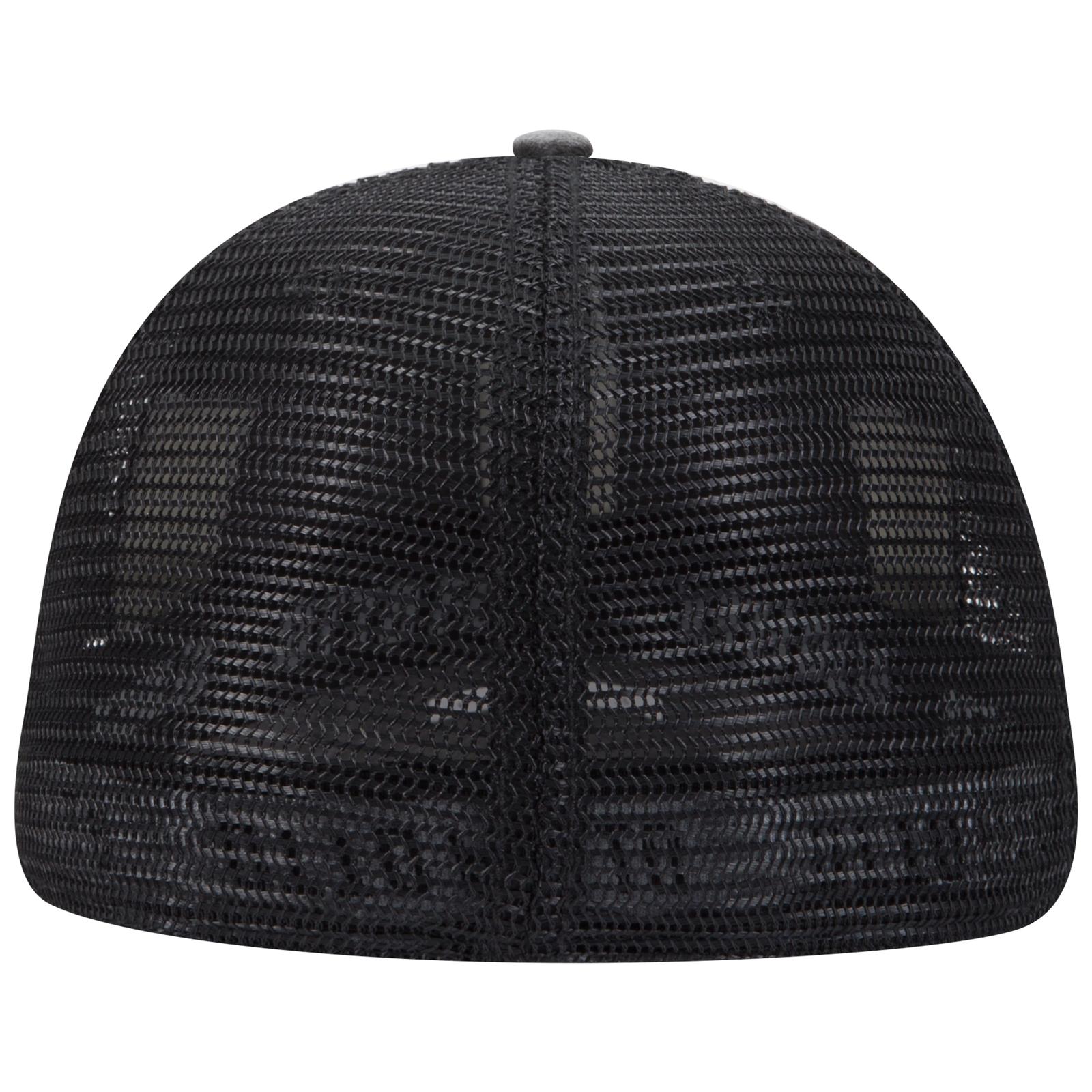 169-1264 OTTO CAP " FLEX" Fitted 6 Panel Low Profile Mesh Back Trucker Hat - Back Image